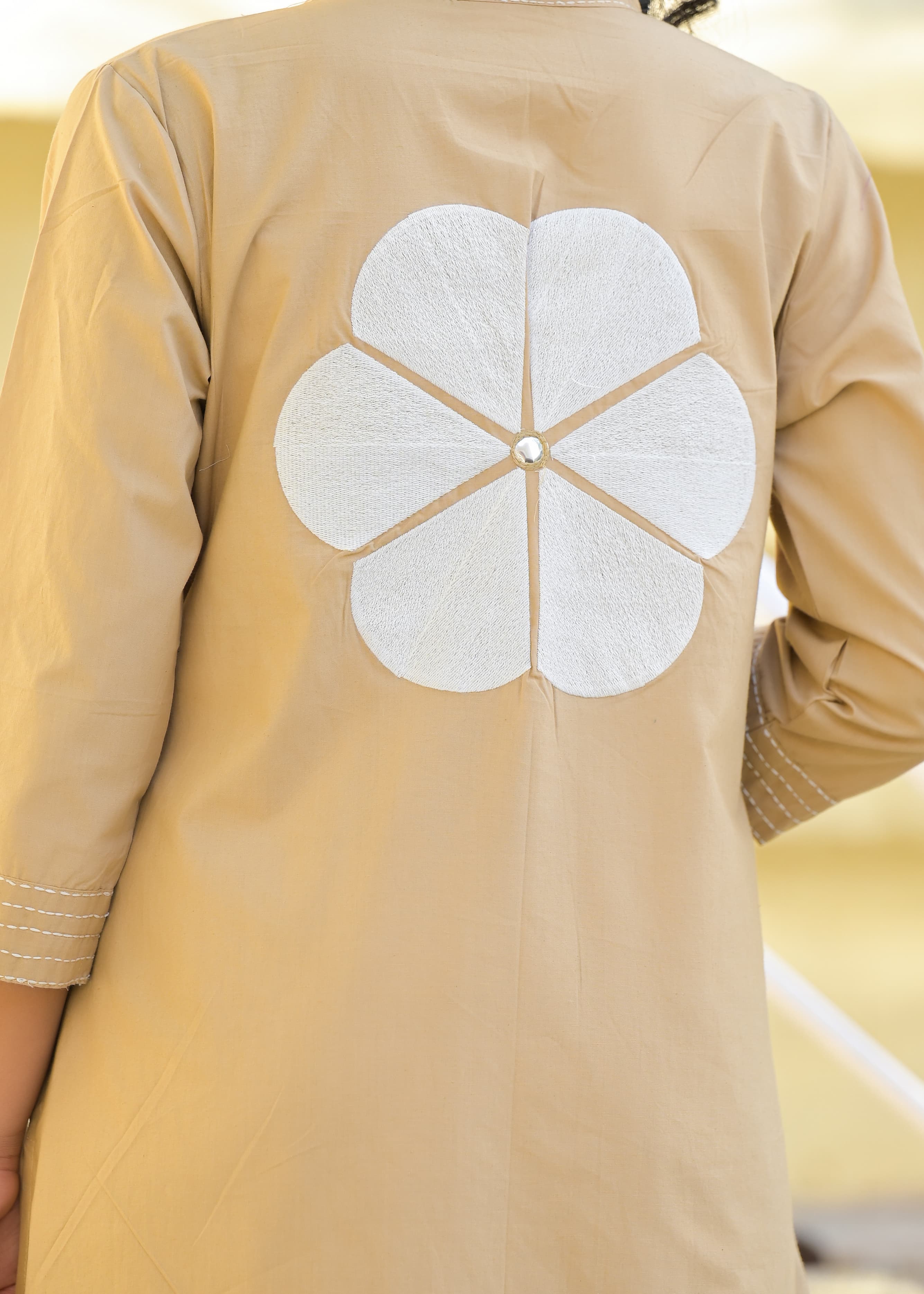 Image of Pure Cotton 2 Piece Set with Orignal Mirror Hand work