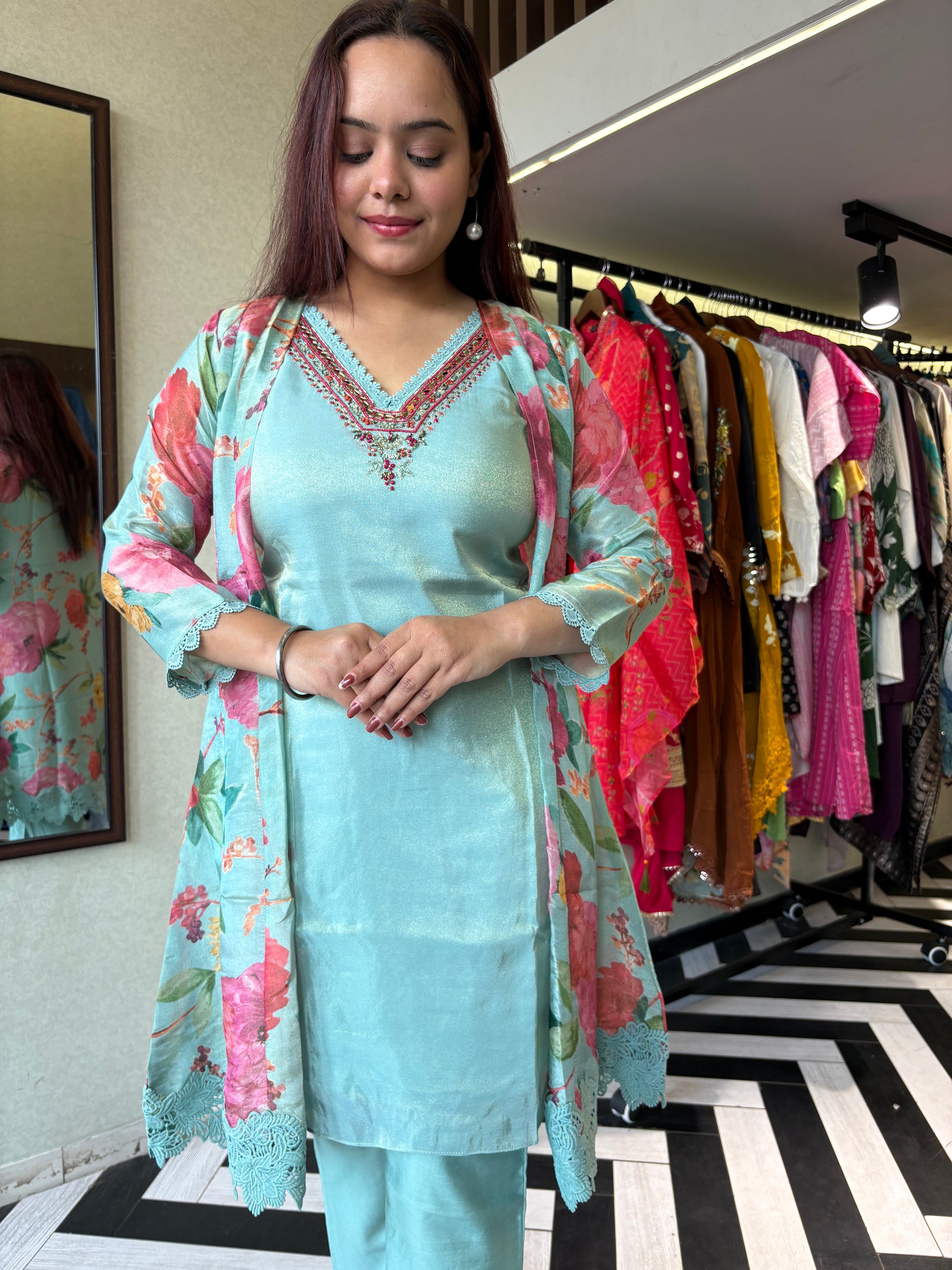 Pure Georgette 3 Piece with Hand work