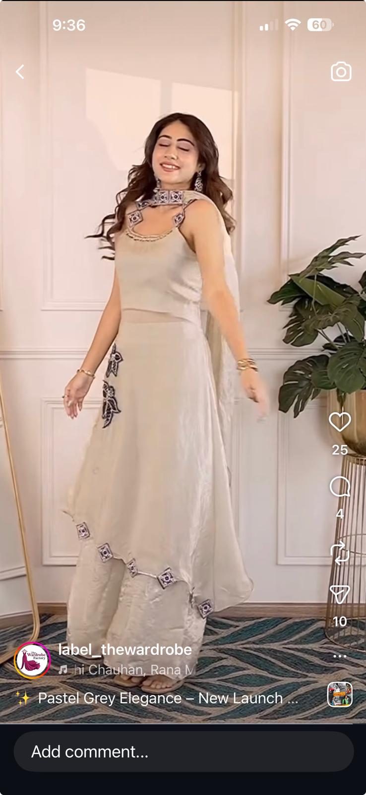 Pure Tissue Embroidery Set 3 Piece ( Sleeves Attached)