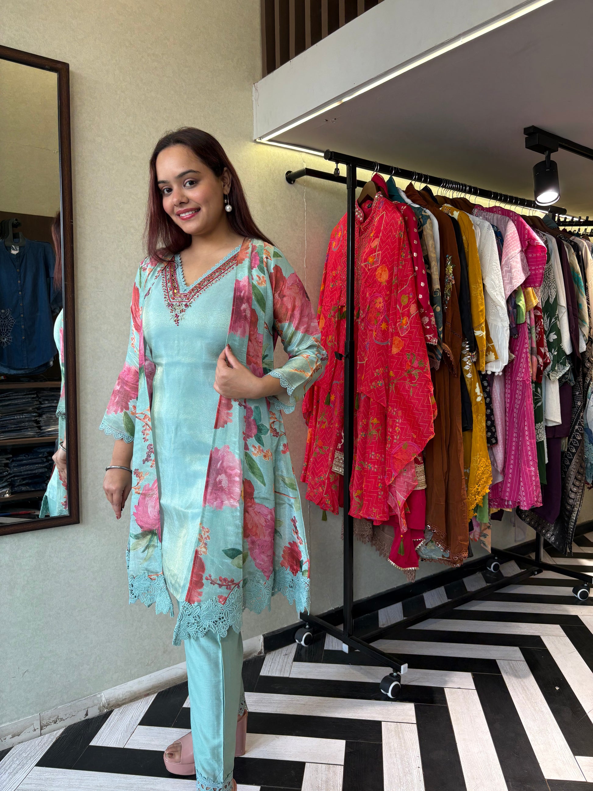 Pure Georgette 3 Piece with Hand work