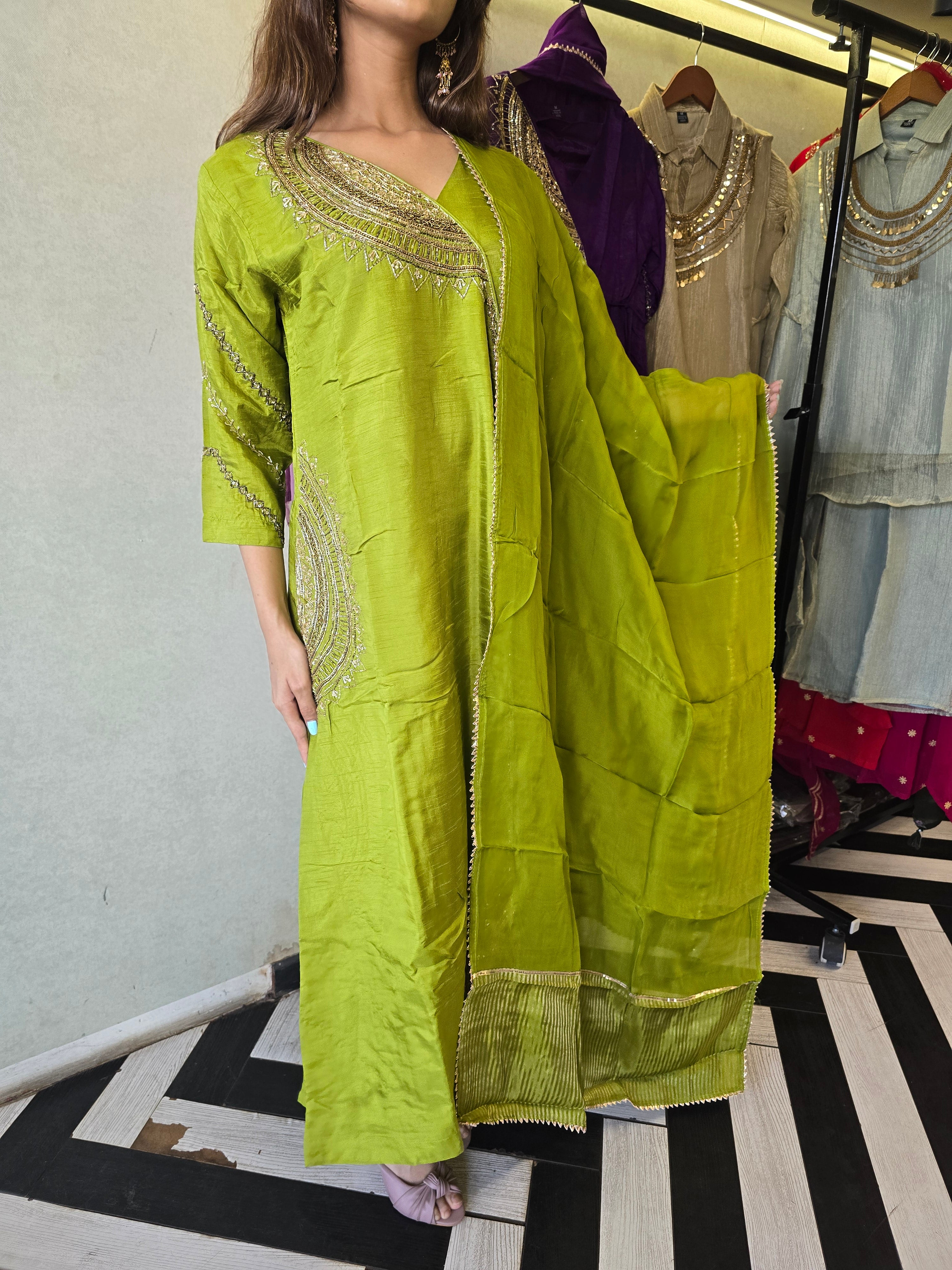 Image of Pure Russian Silk with Hand Work