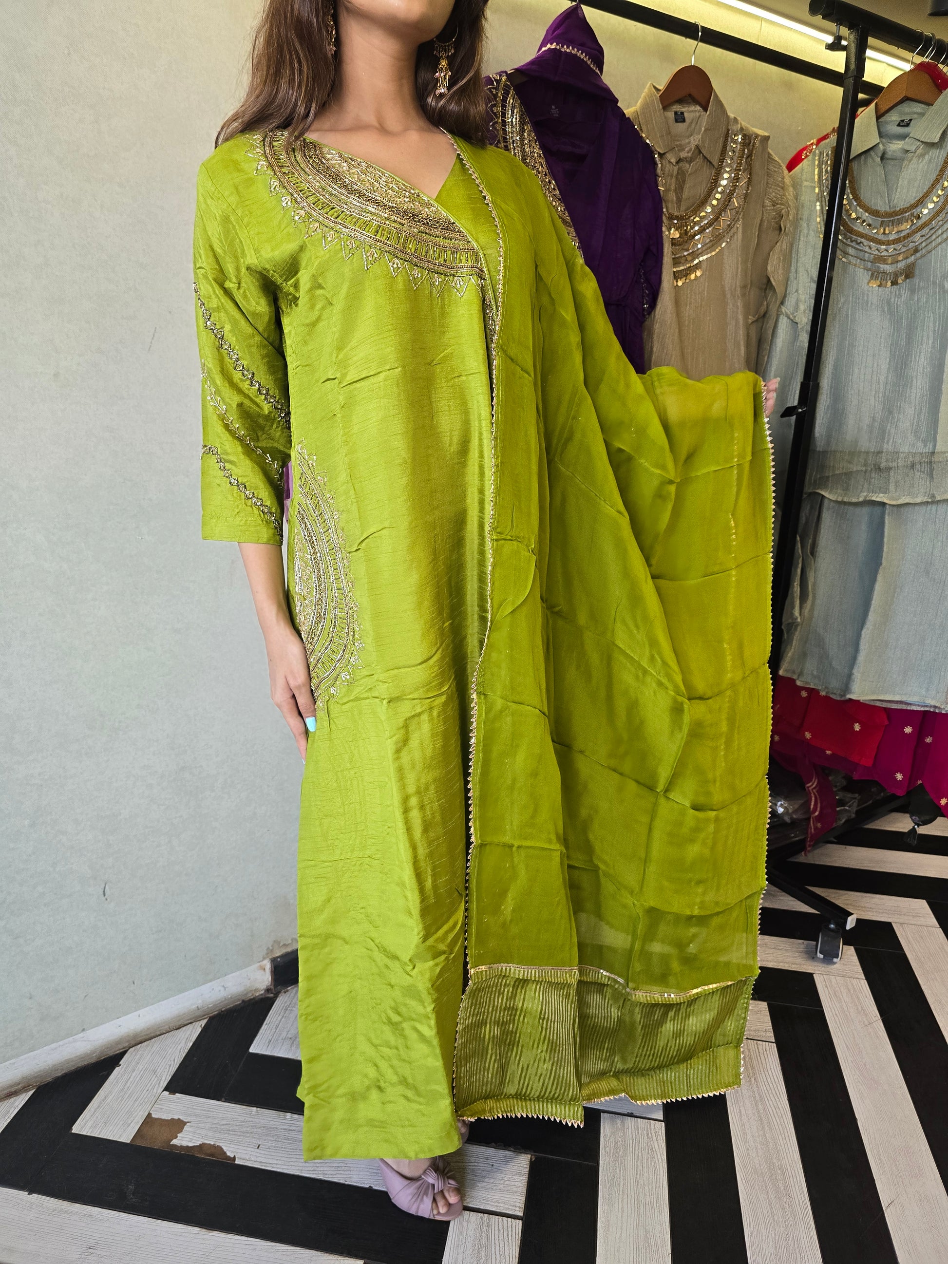 Pure Russian Silk with Hand Work