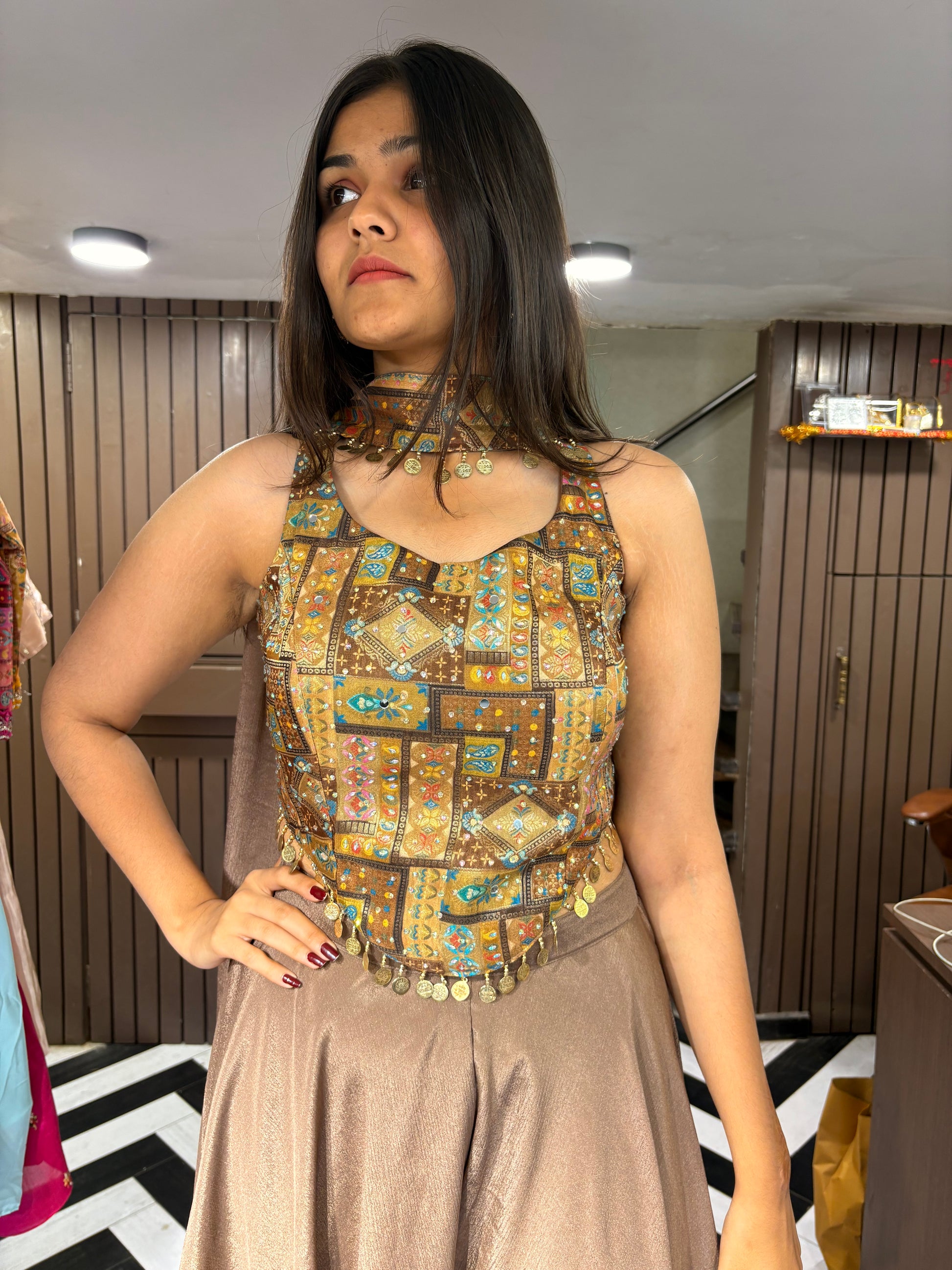 Pure Georgette Indo western 3 Piece