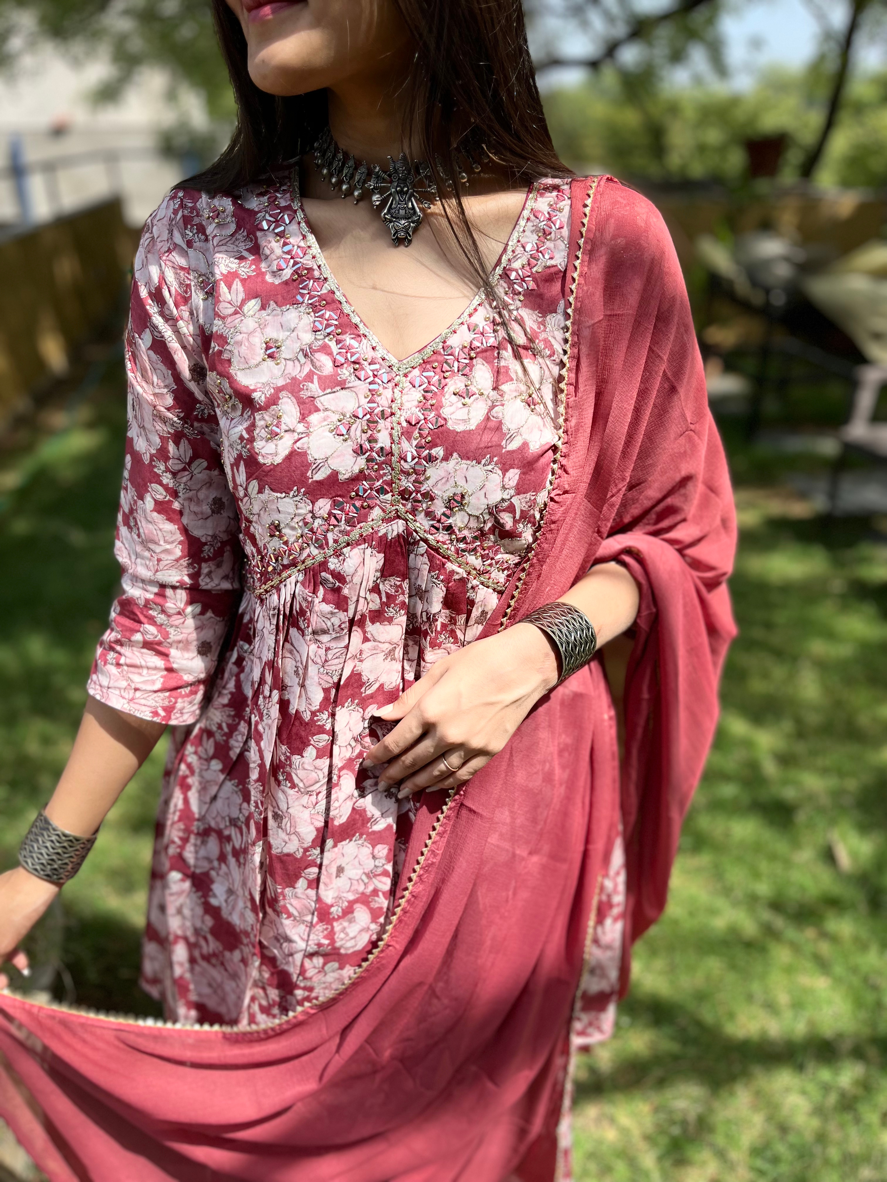 Image of Pure Mul Cotton Sharara Set - 3 Piece