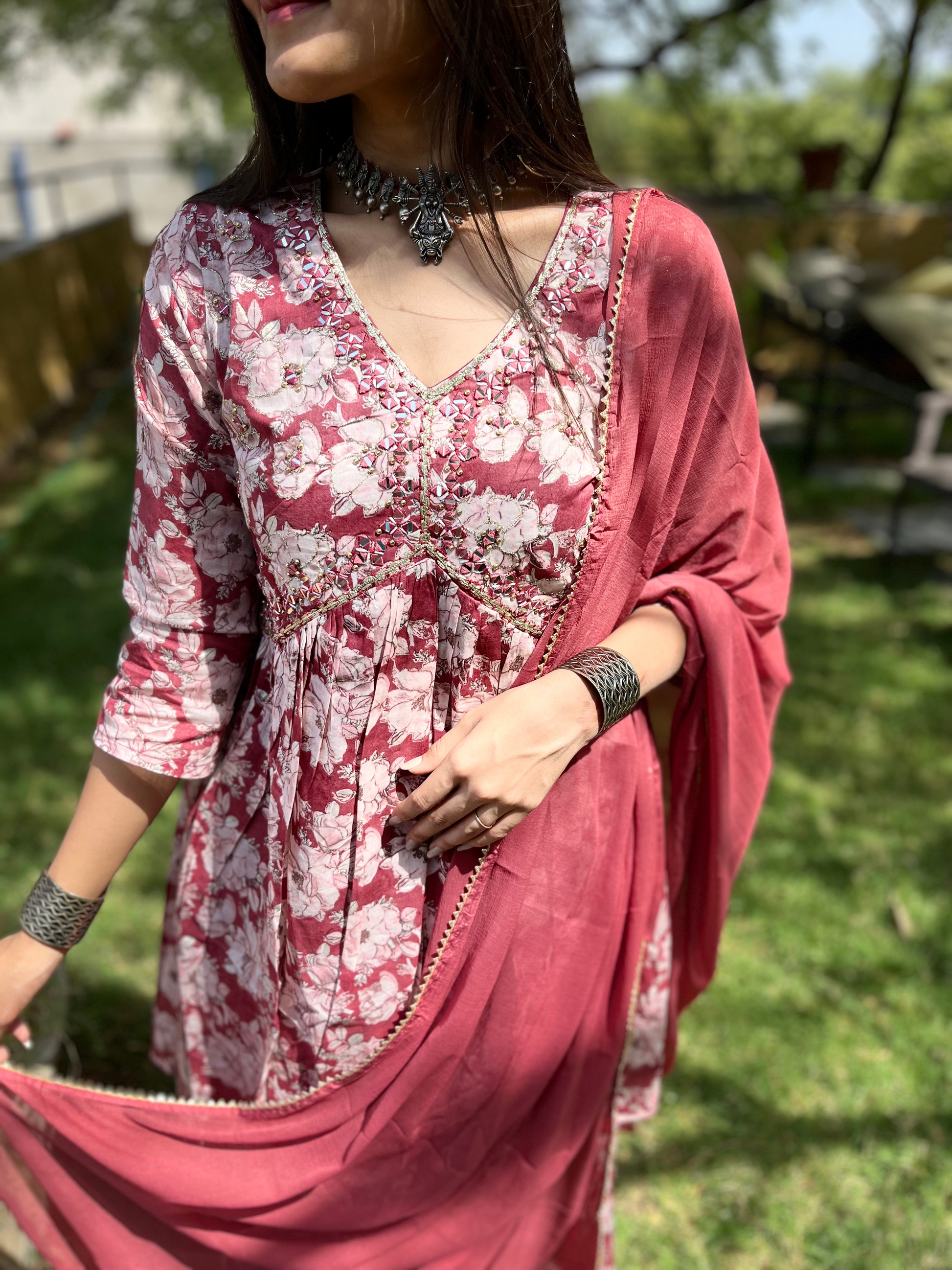 Pure Mul Cotton Sharara Set - 3 Piece