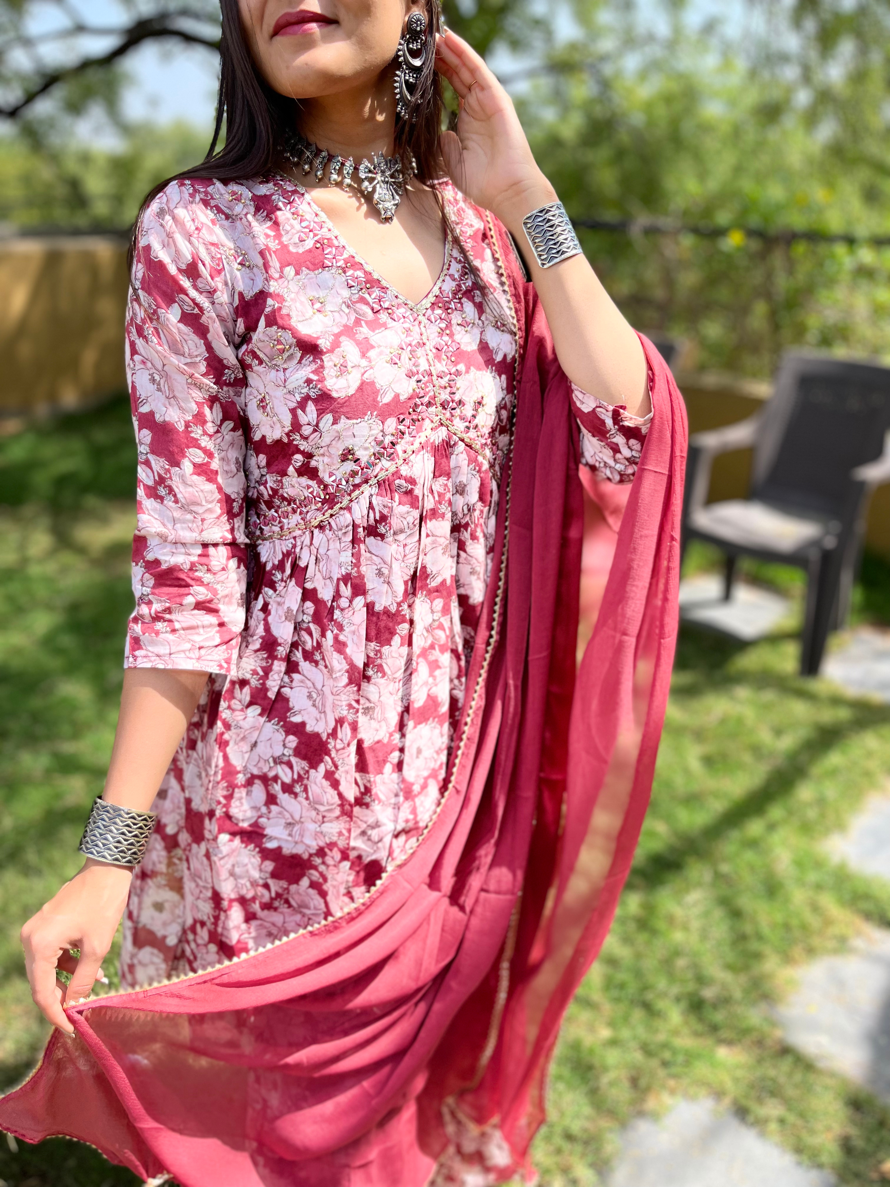 Image of Pure Mul Cotton Sharara Set - 3 Piece