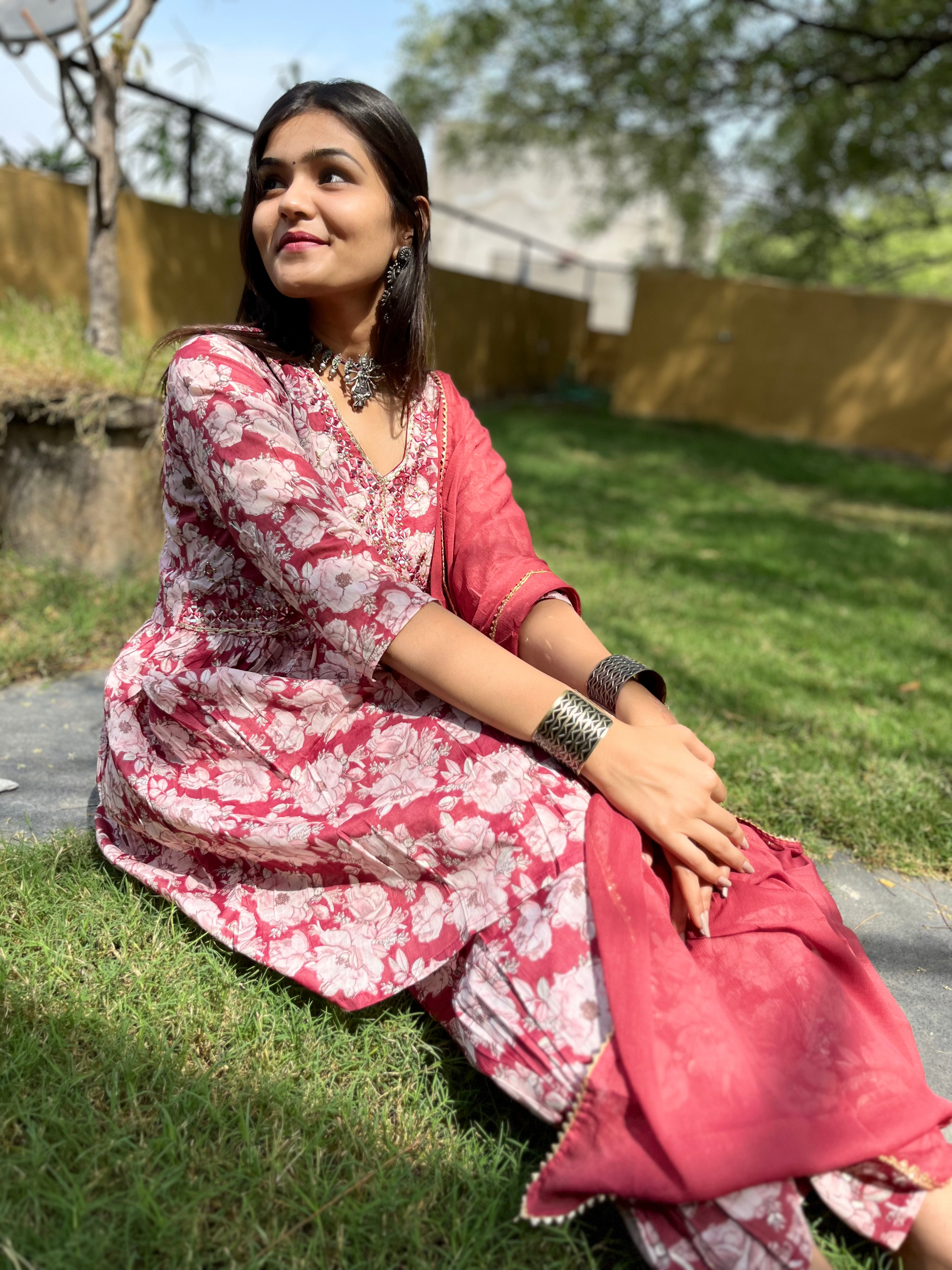 Pure Mul Cotton Sharara Set - 3 Piece