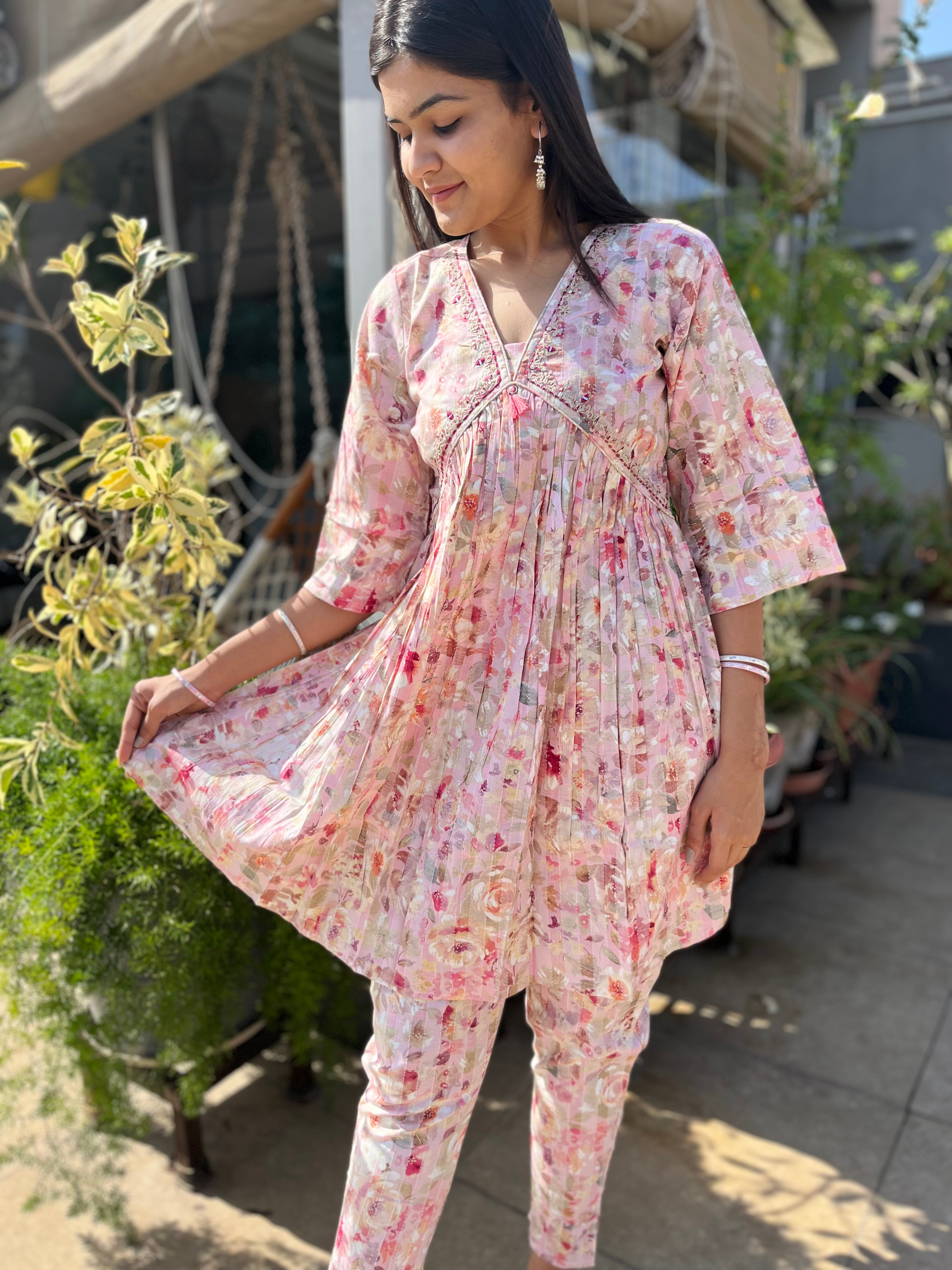 Alia Cut Co-ord Set- Pure Cotton