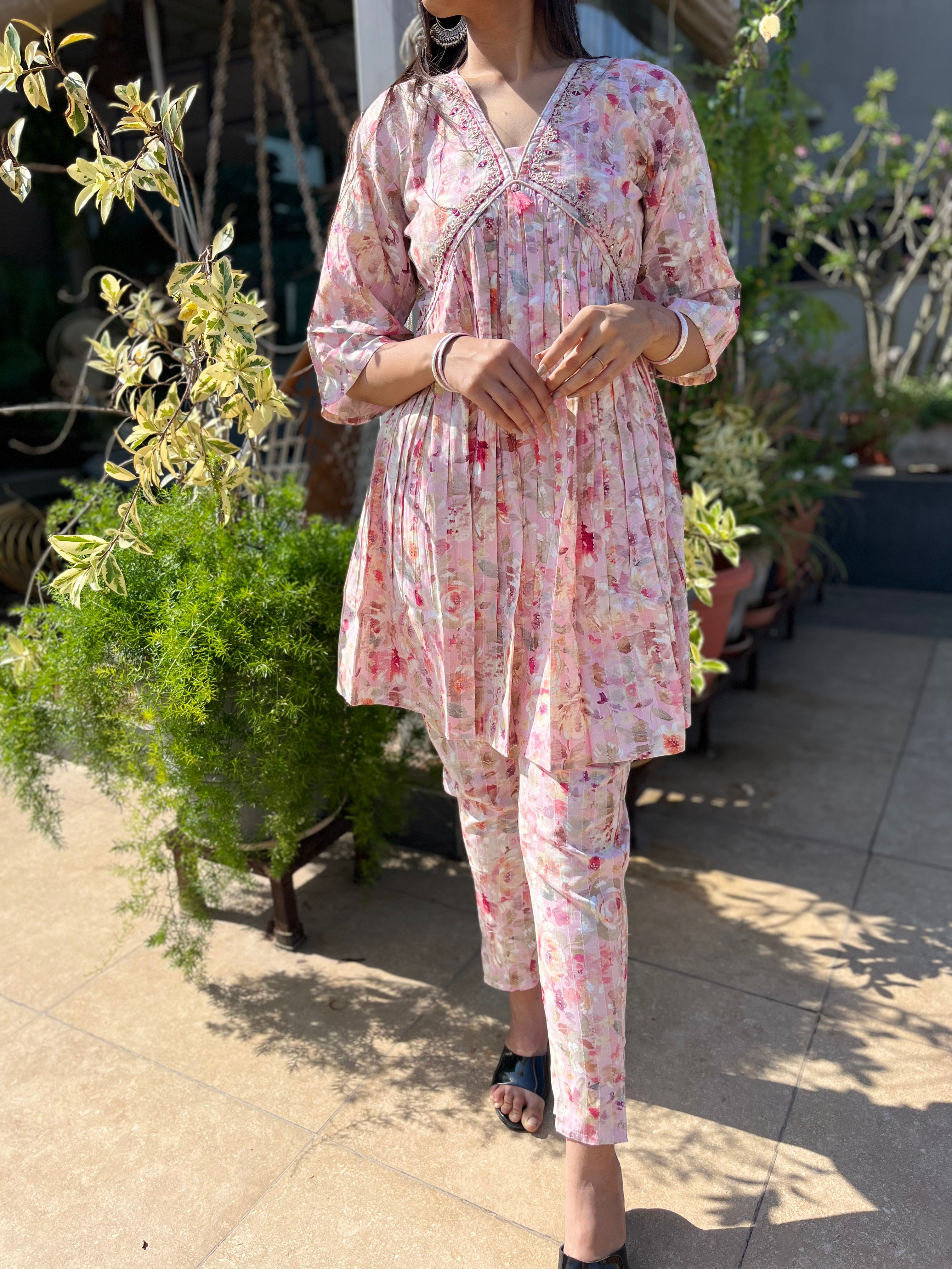 Image of Alia Cut Co-ord Set- Pure Cotton