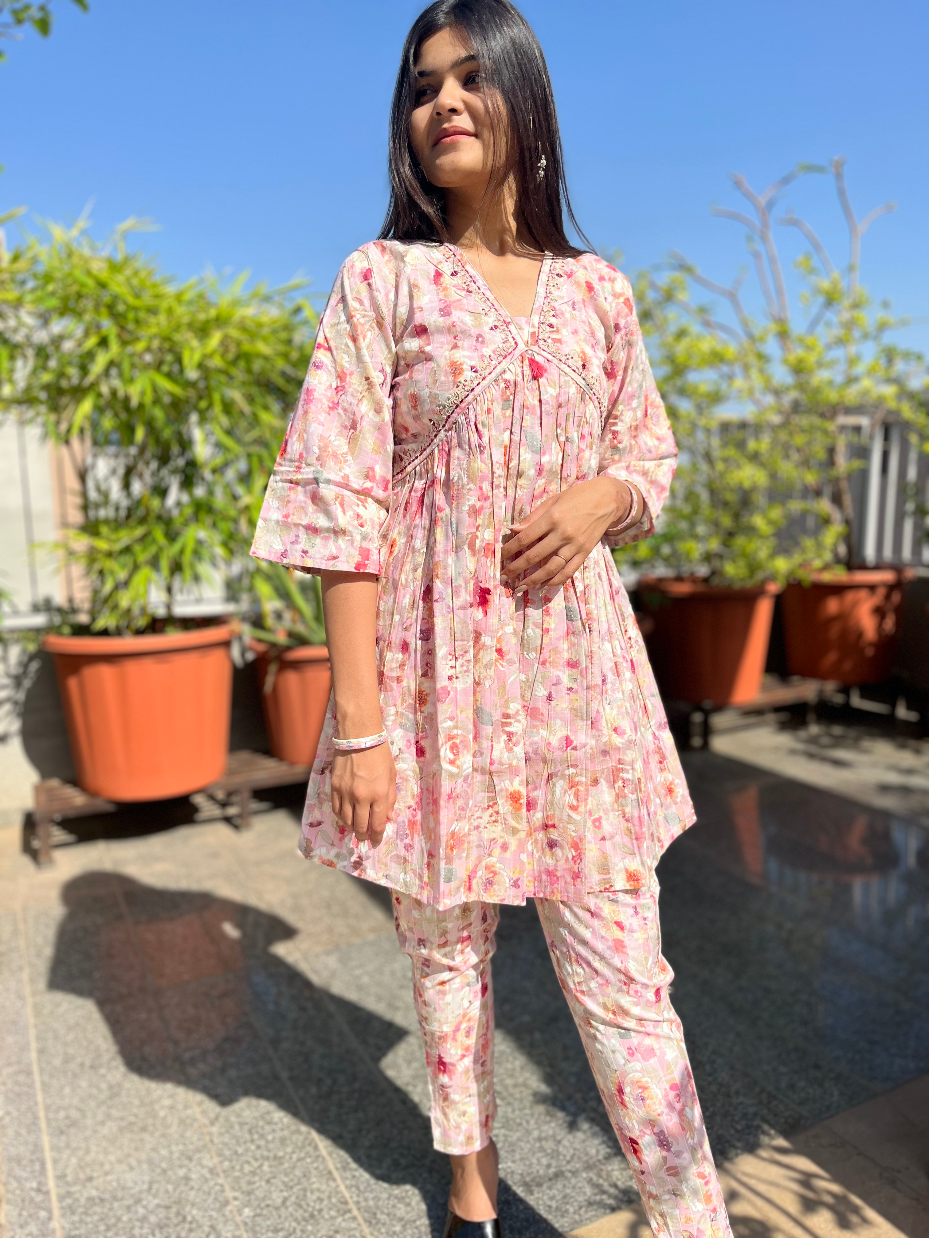 Image of Alia Cut Co-ord Set- Pure Cotton