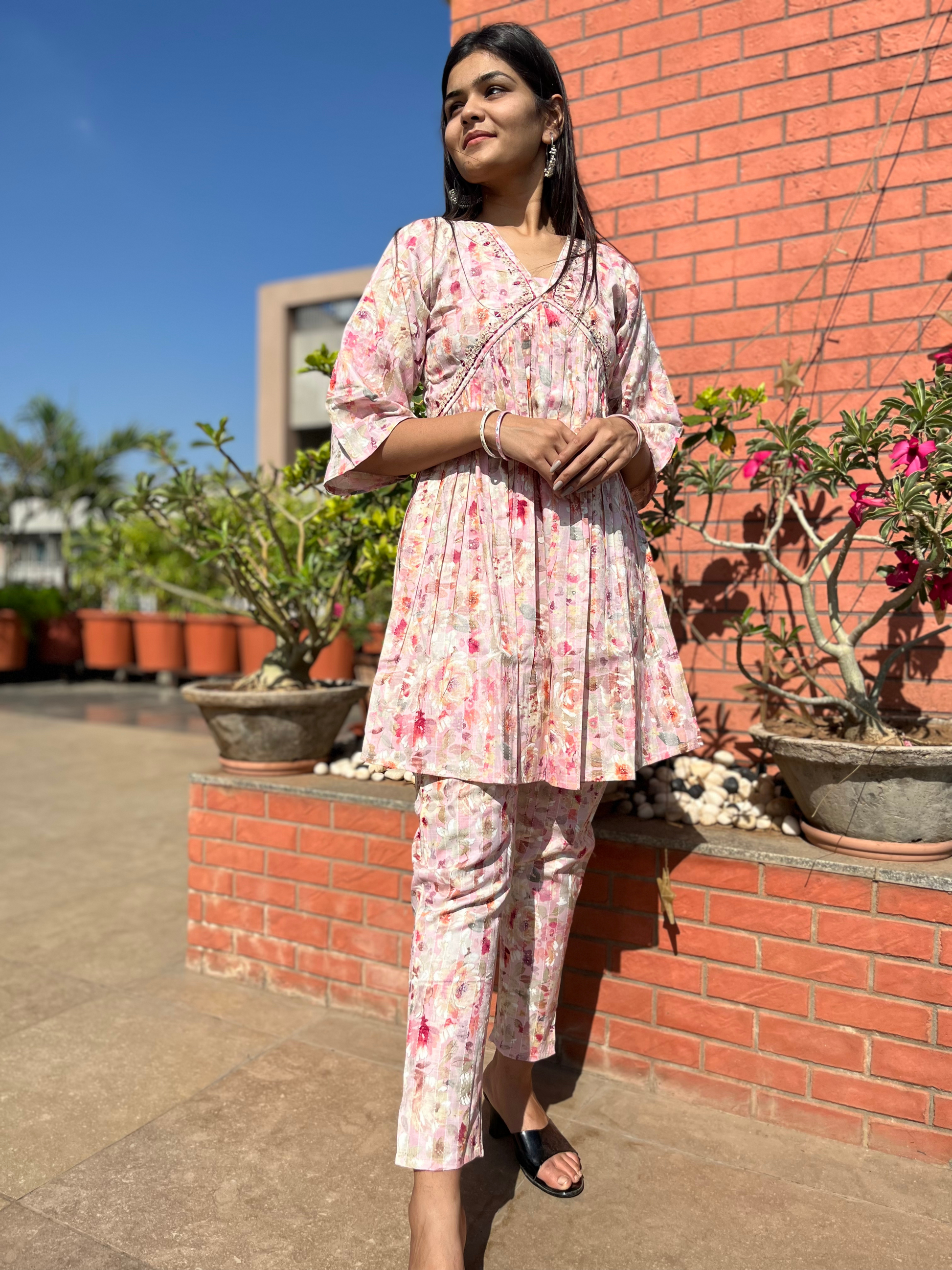 Alia Cut Co-ord Set- Pure Cotton