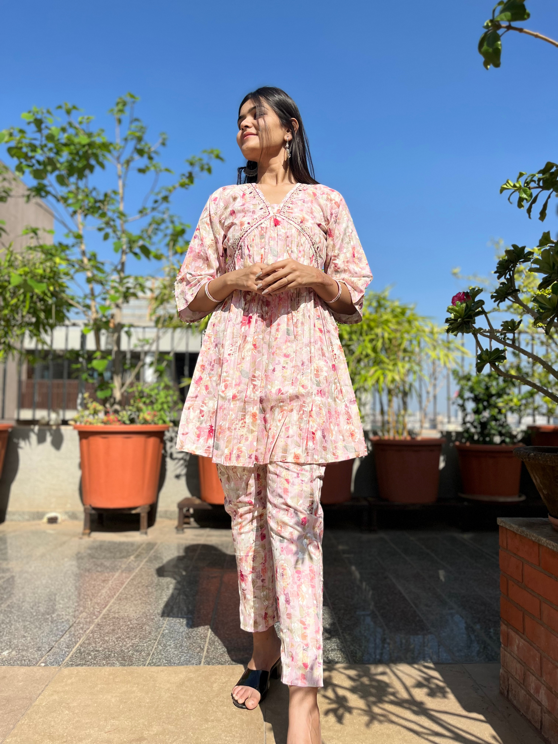 Alia Cut Co-ord Set- Pure Cotton