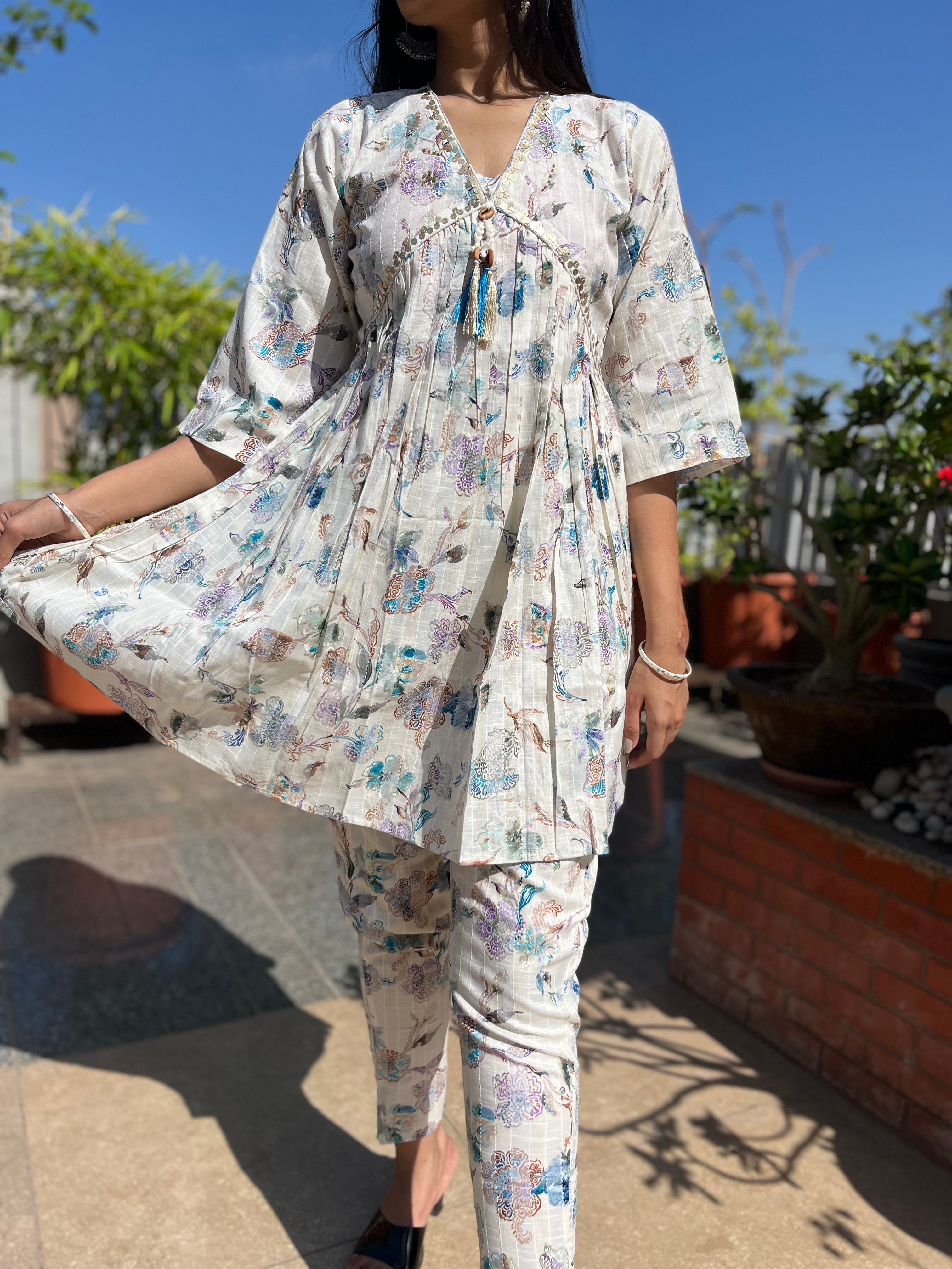 Image of Alia Cut Co-ord Set- Pure Cotton