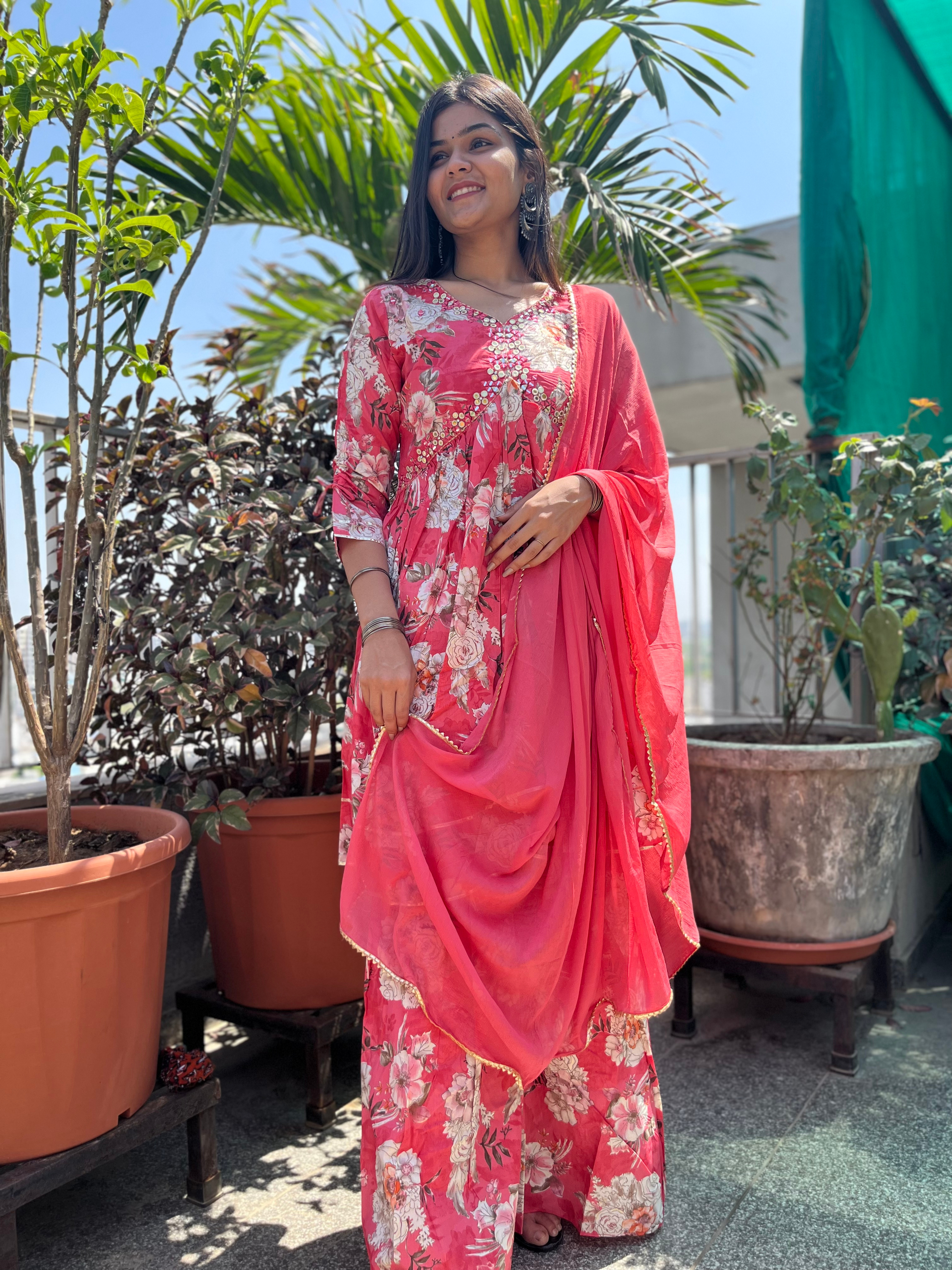 Image of Pure Mul Cotton Aalia Cut Sharara Set