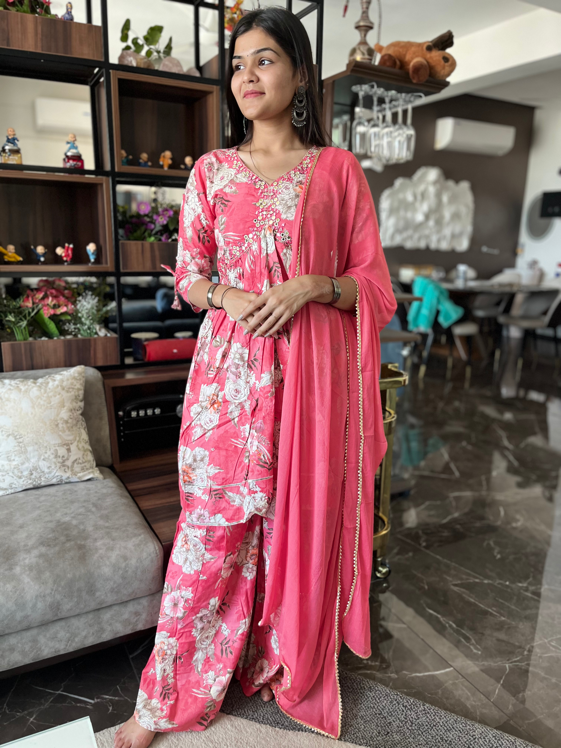 Pure Mul Cotton Aalia Cut Sharara Set