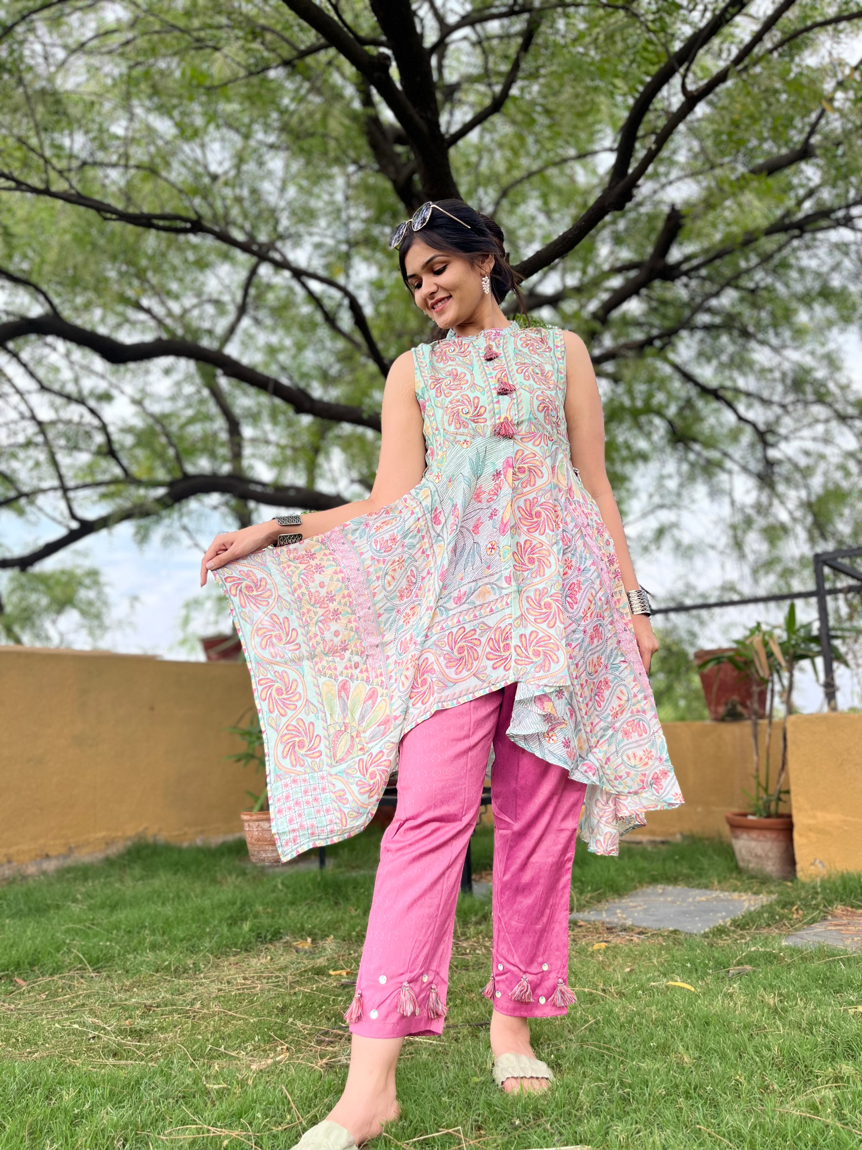 Floral Embroidery Coord -Set - 2 Piece