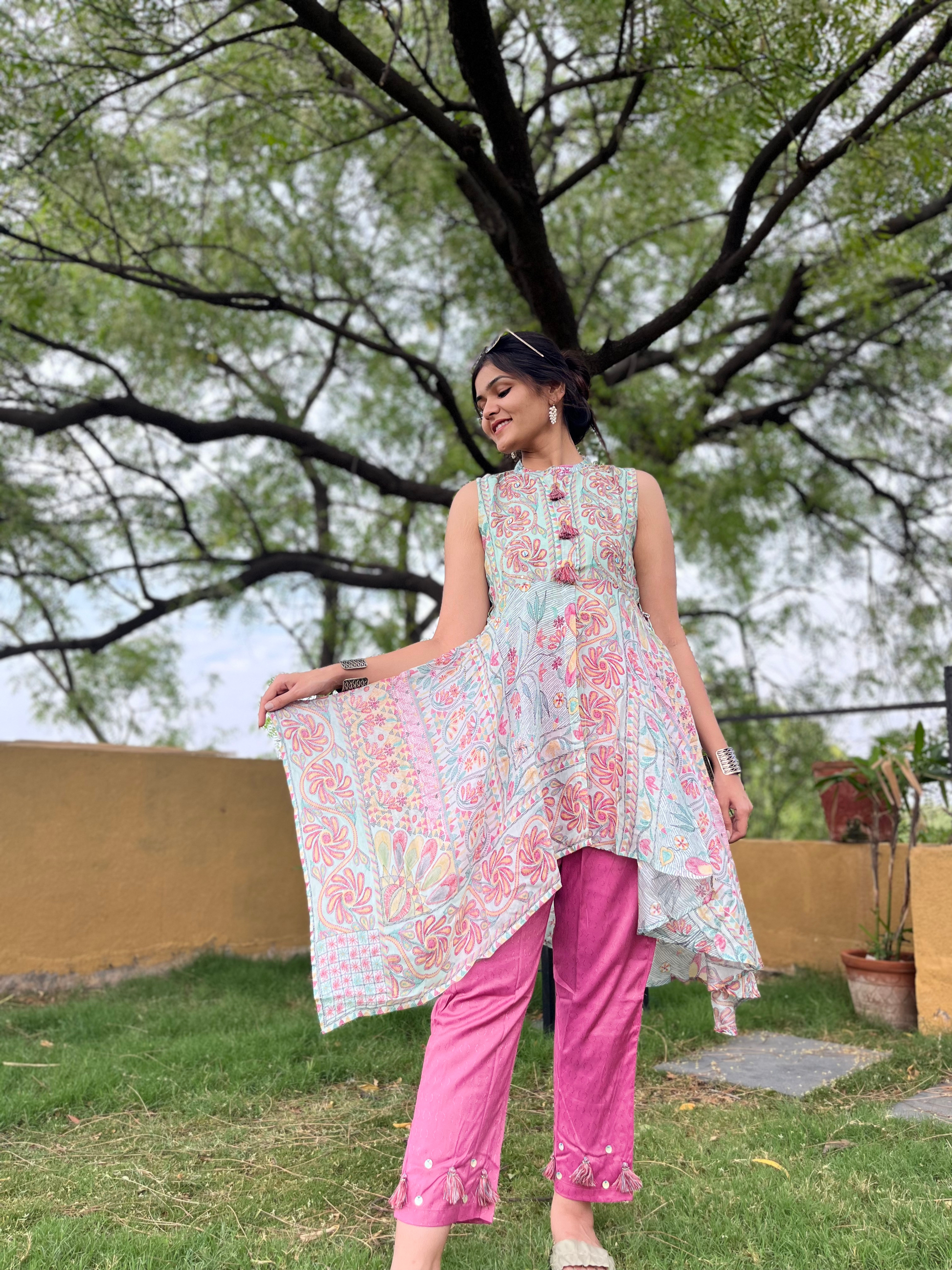 Floral Embroidery Coord -Set - 2 Piece