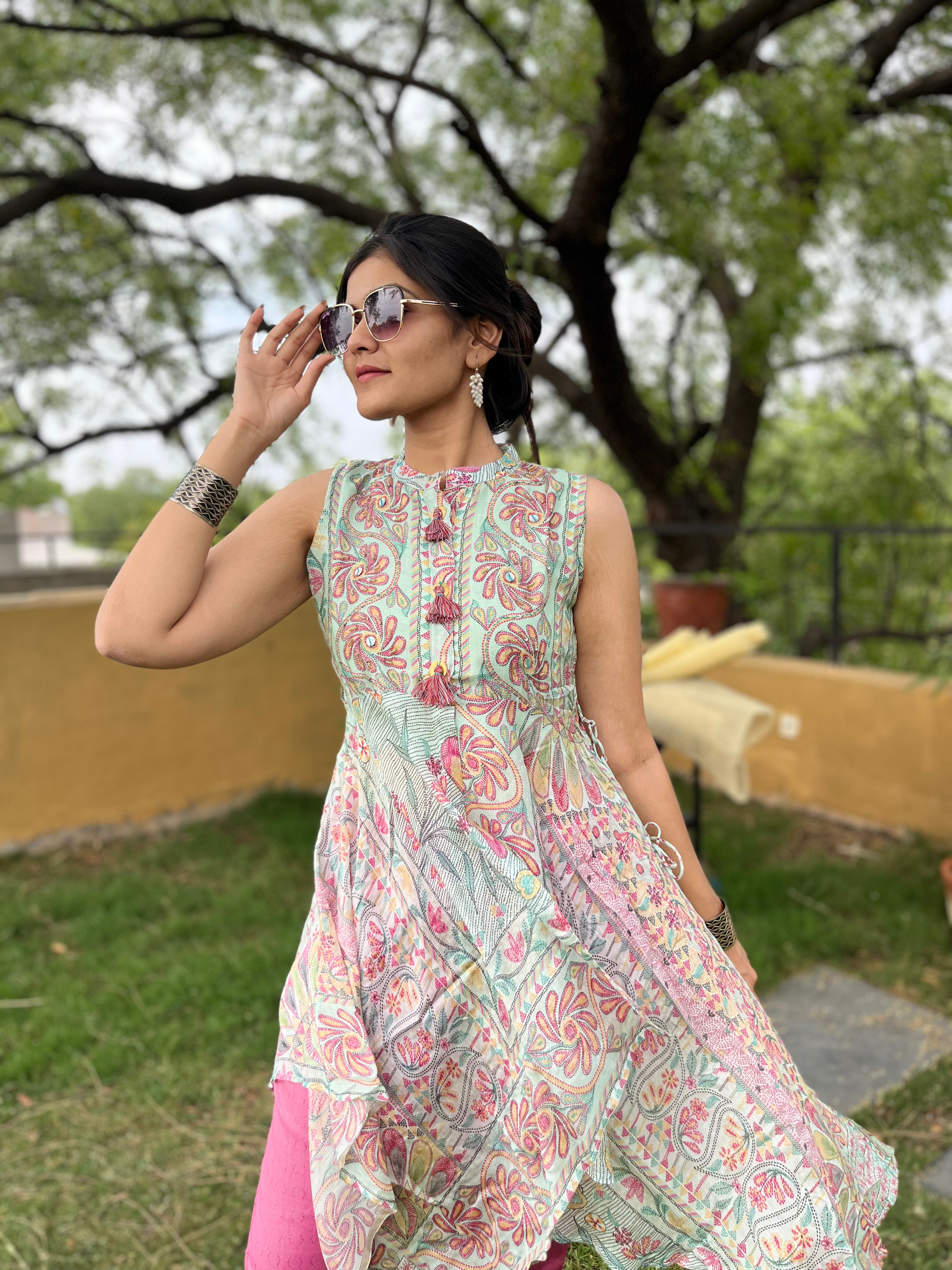 Image of Floral Embroidery Coord -Set - 2 Piece