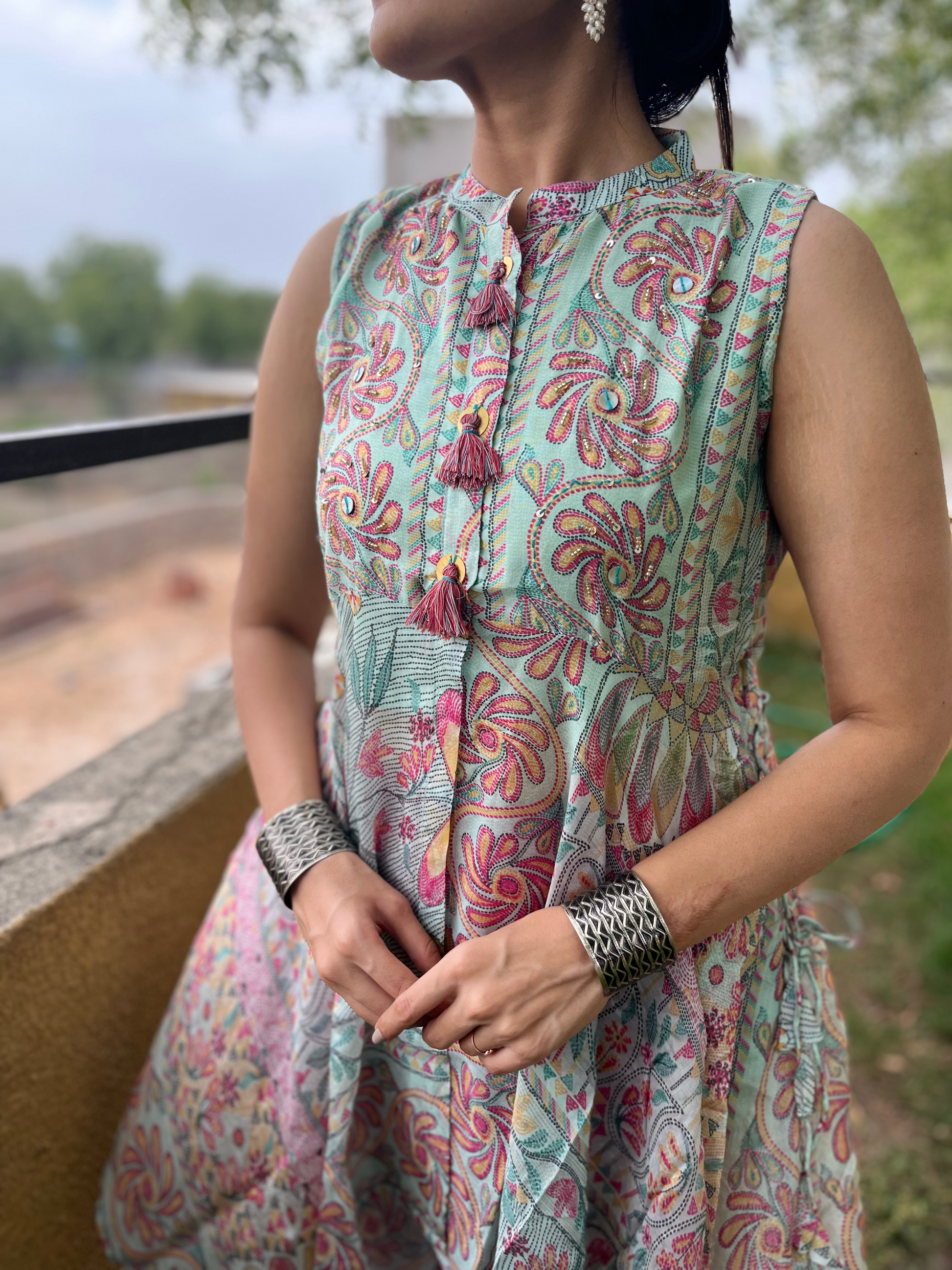 Floral Embroidery Coord -Set - 2 Piece