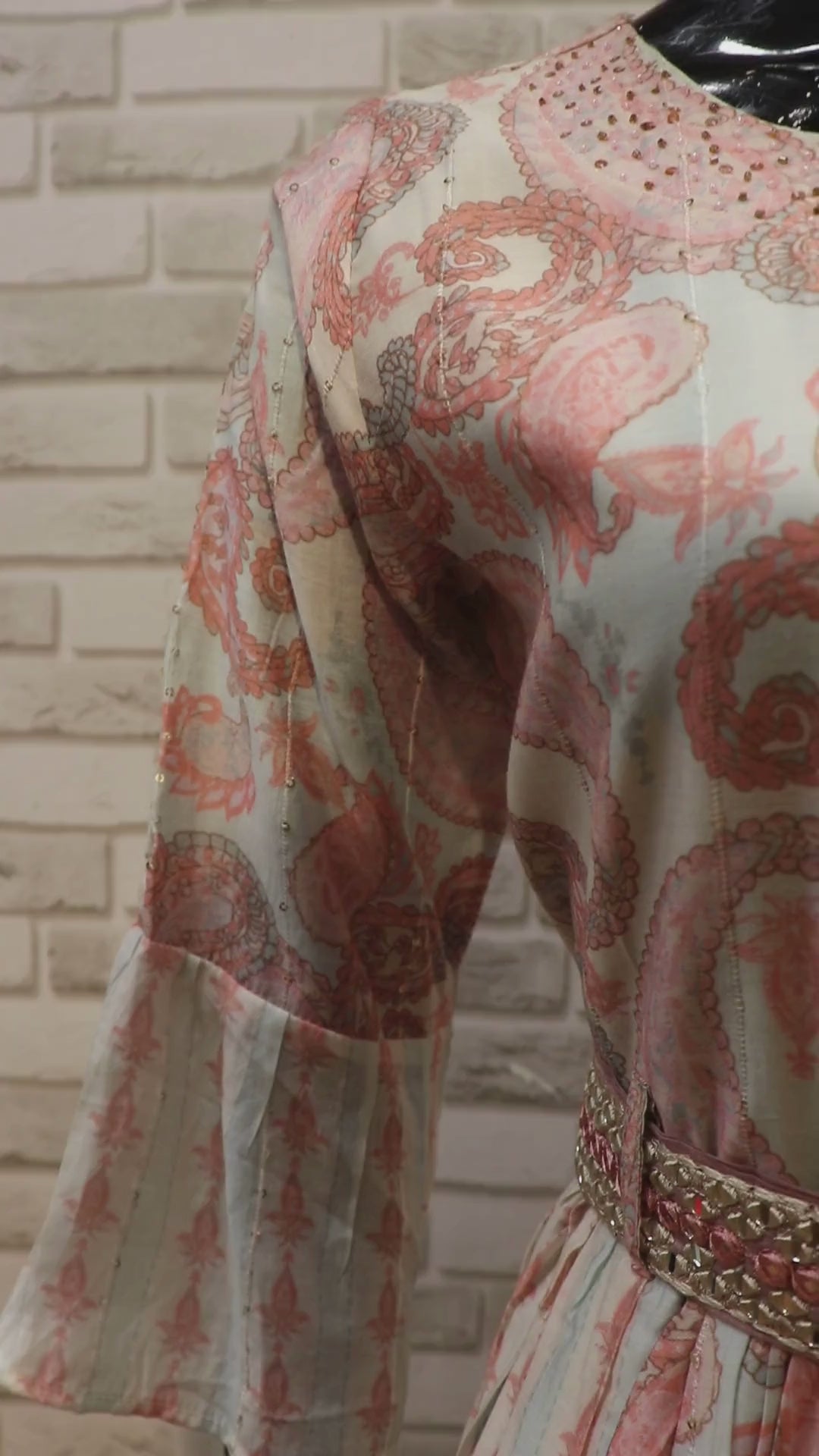 Pure muslin Light Pink Gown Kurti 