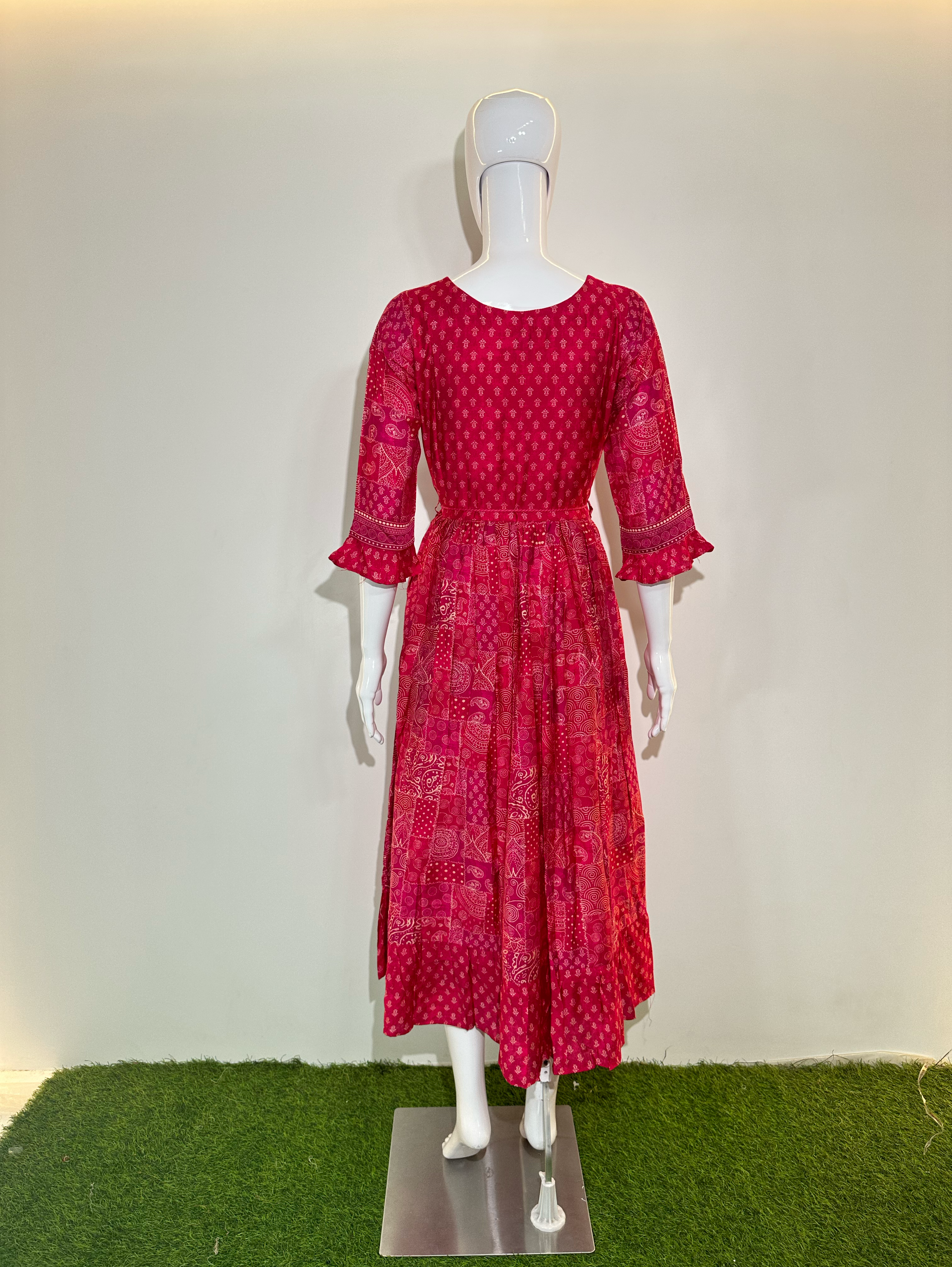 Image of Muslin Dress with work - 3 Patterns