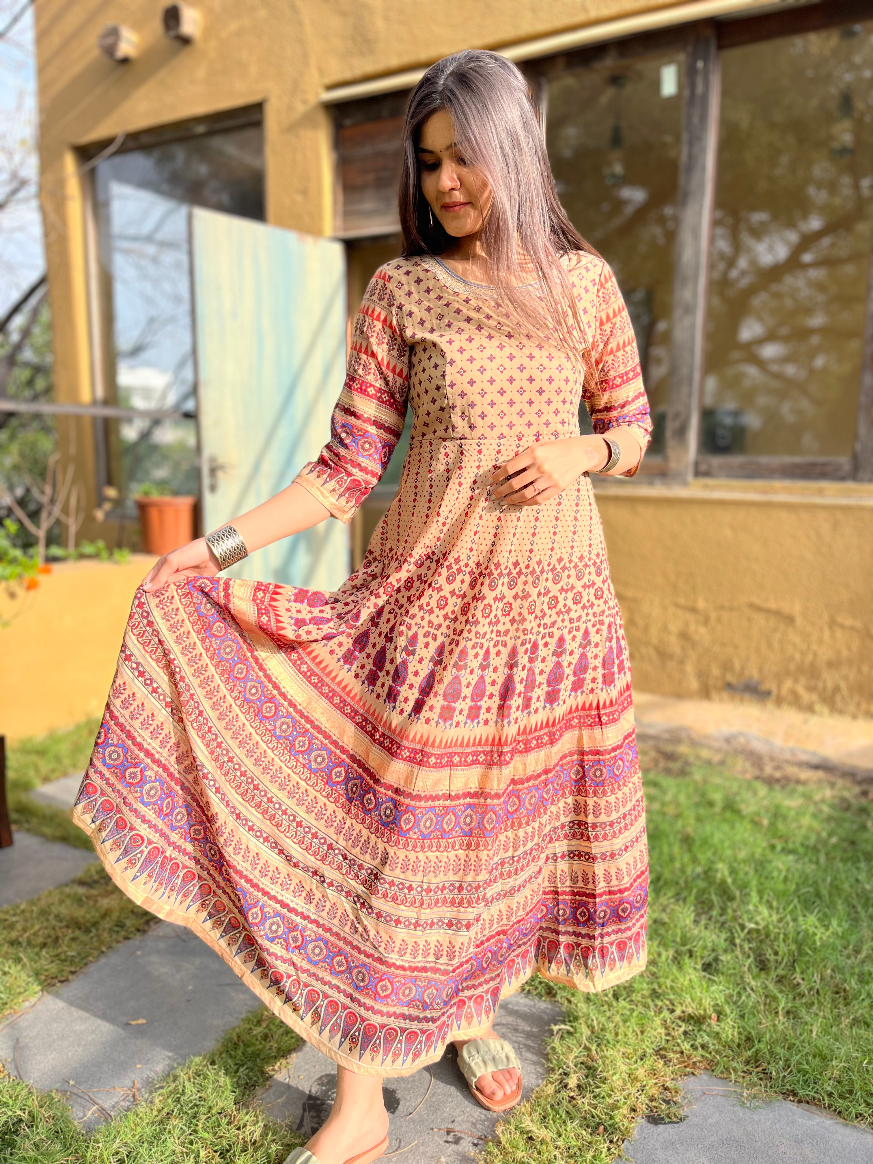 Image of Fox Georgette Gown- Light Brown