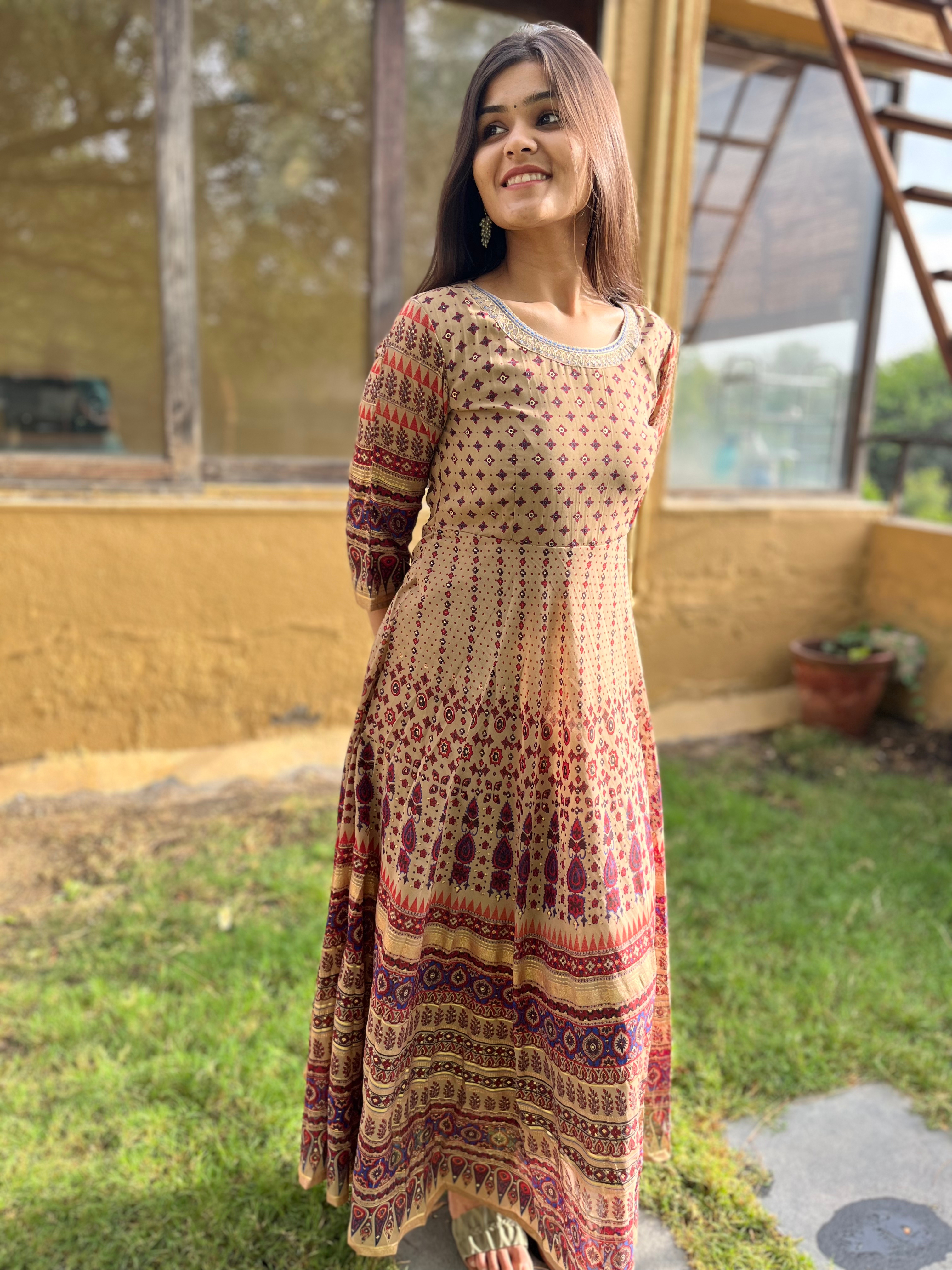 Image of Fox Georgette Gown- Light Brown