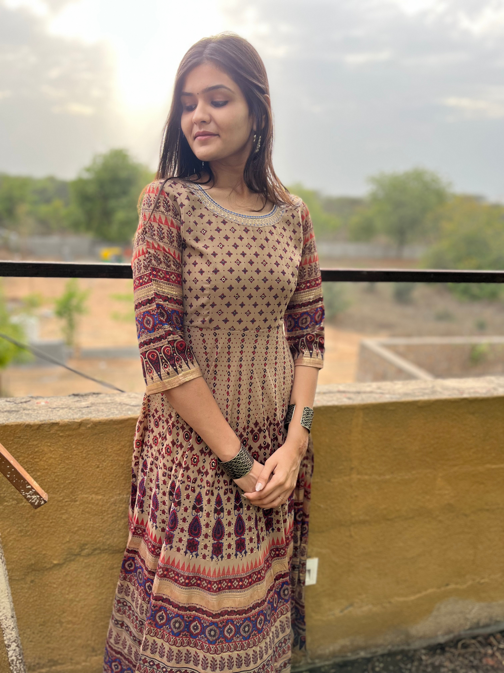 Fox Georgette Gown- Light Brown