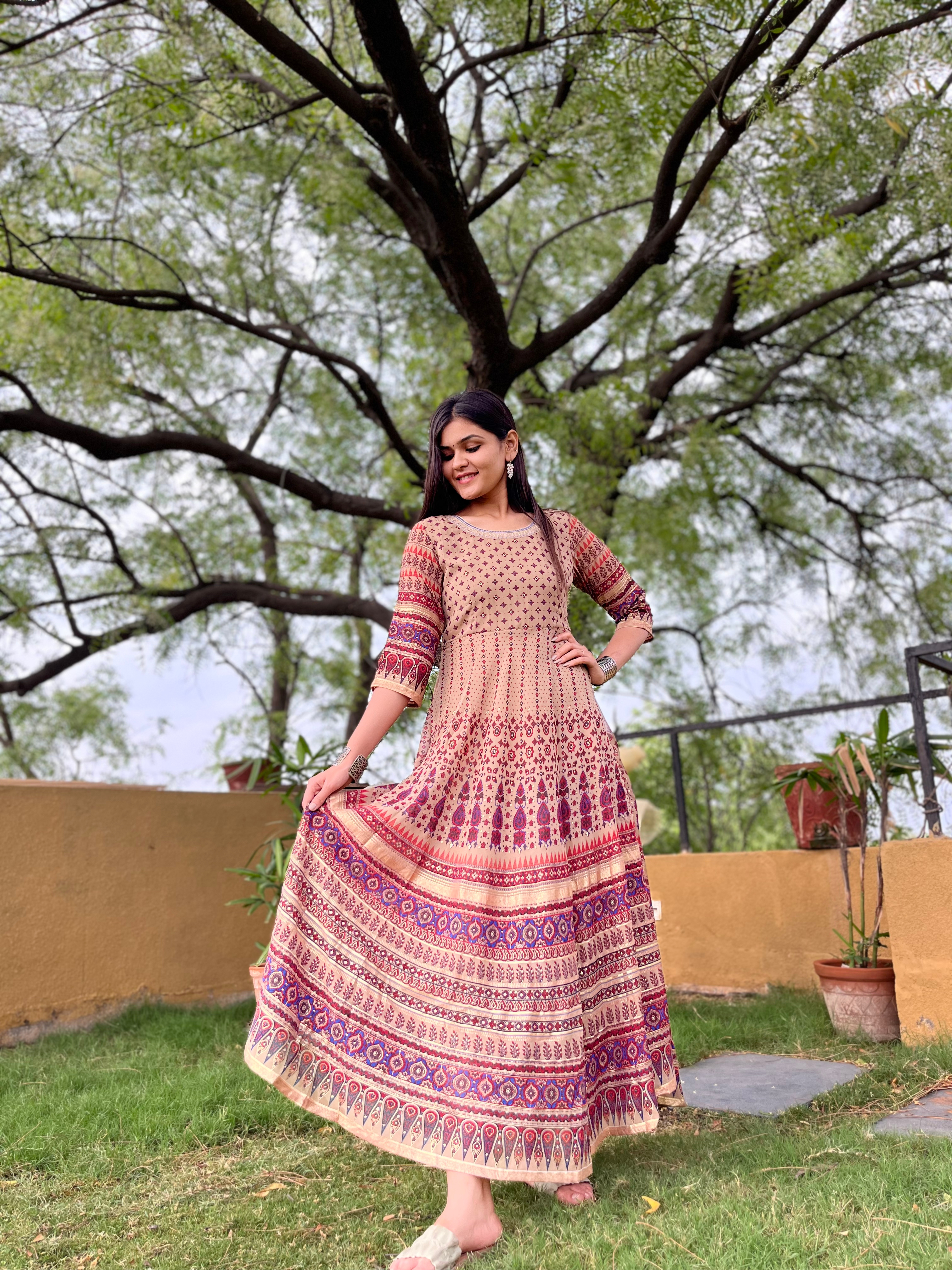 Fox Georgette Gown- Light Brown