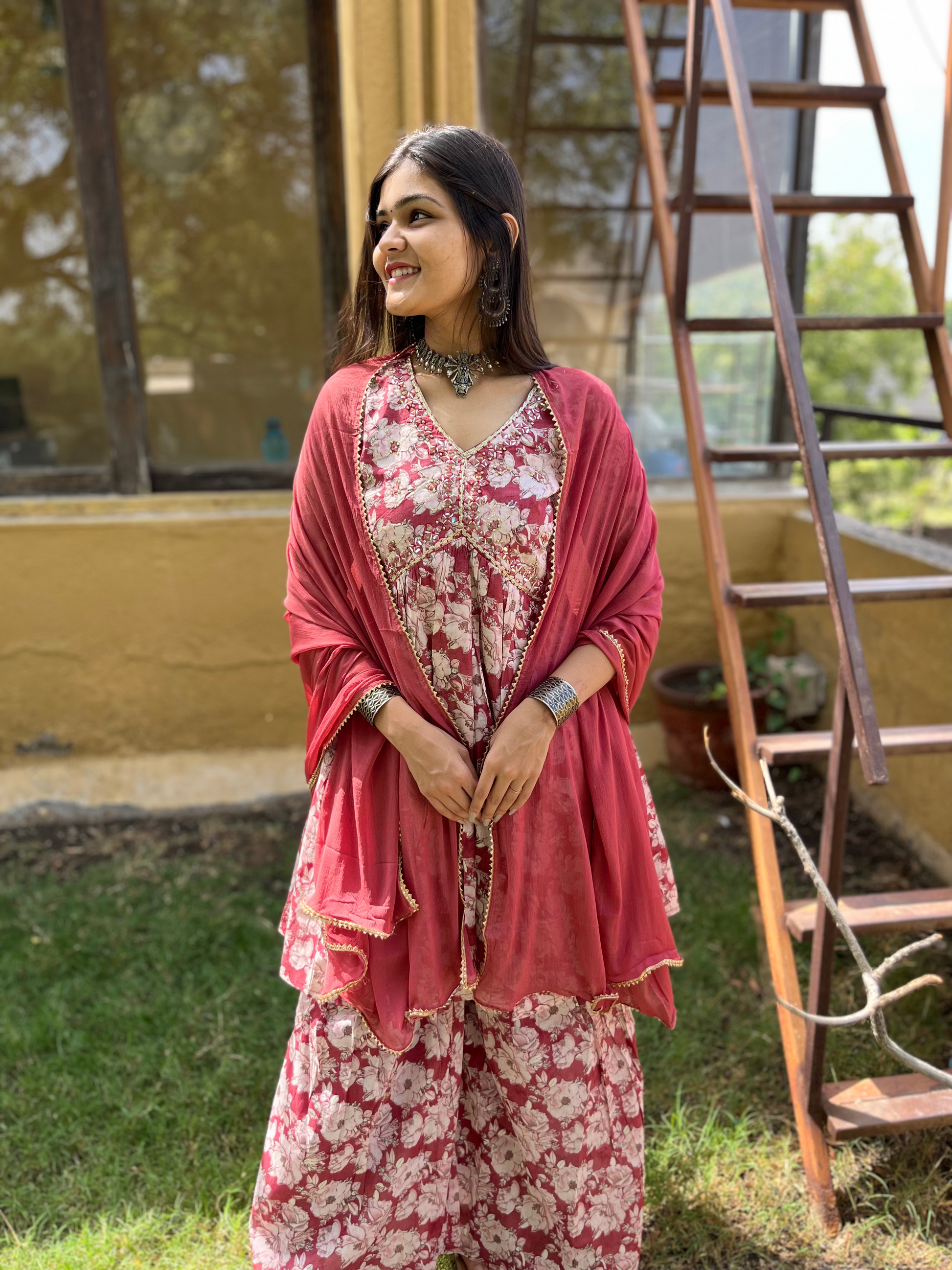 Pure Mul Cotton Sharara Set - 3 Piece