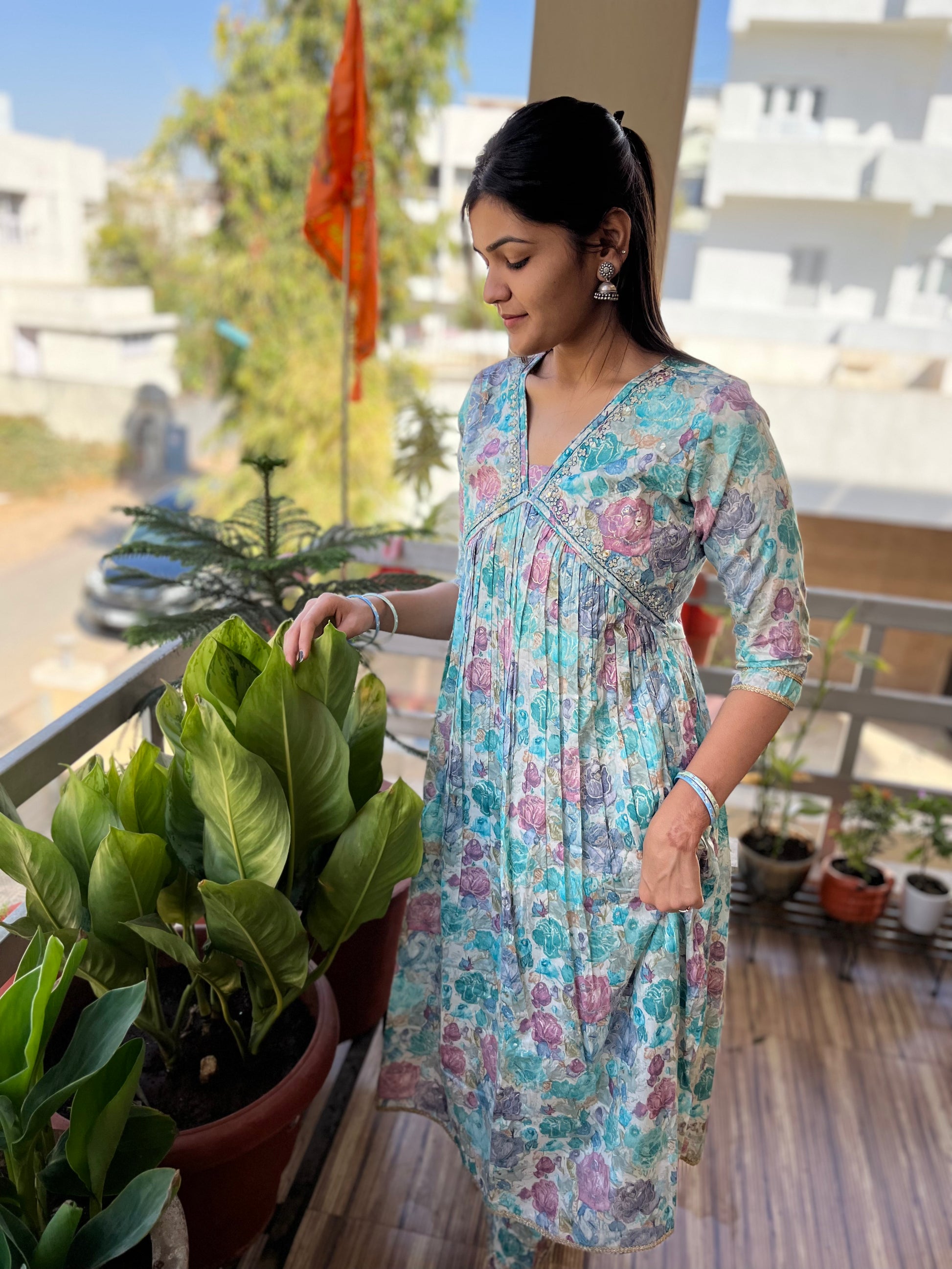 2 Piece Kurti Set- Sky Blue