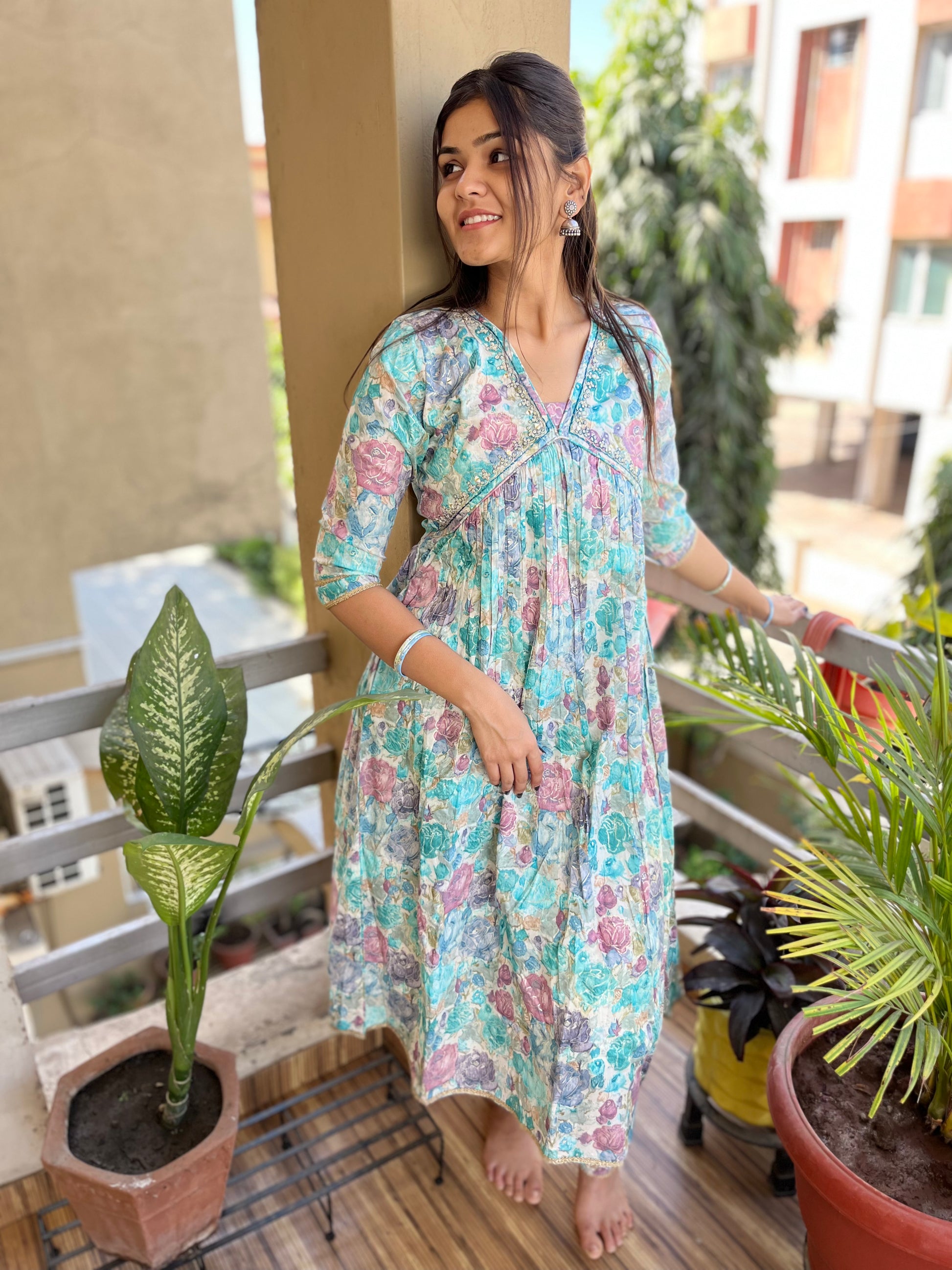 2 Piece Kurti Set- Sky Blue