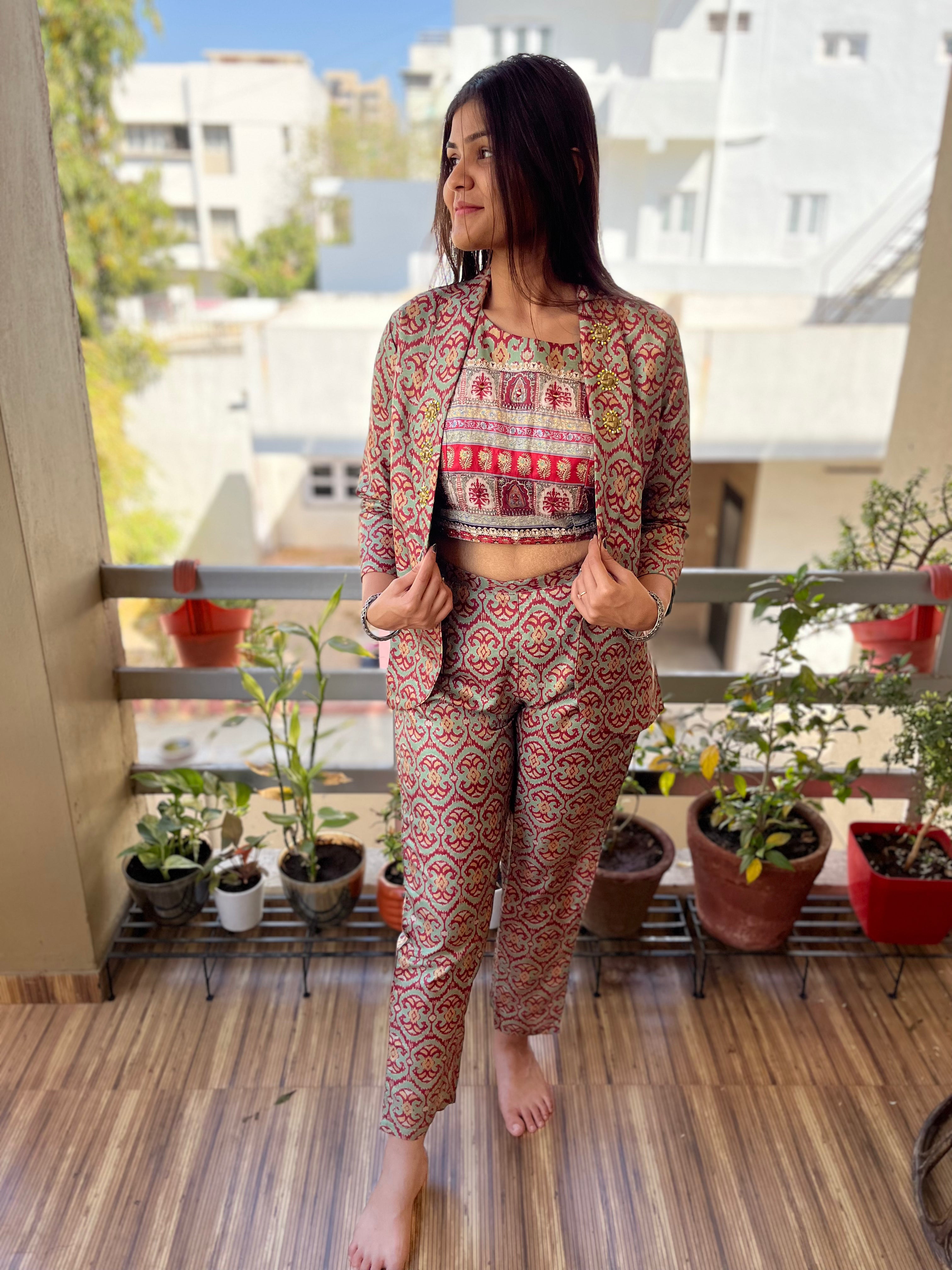 Muslin Silk 3 Piece : Coord Set