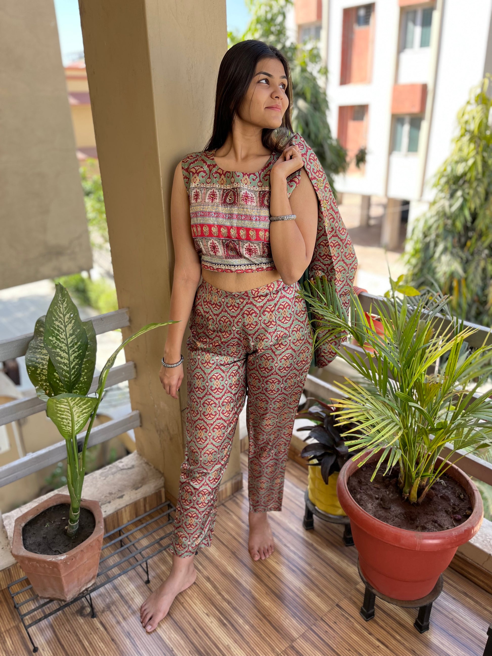 Muslin Silk 3 Piece : Coord Set