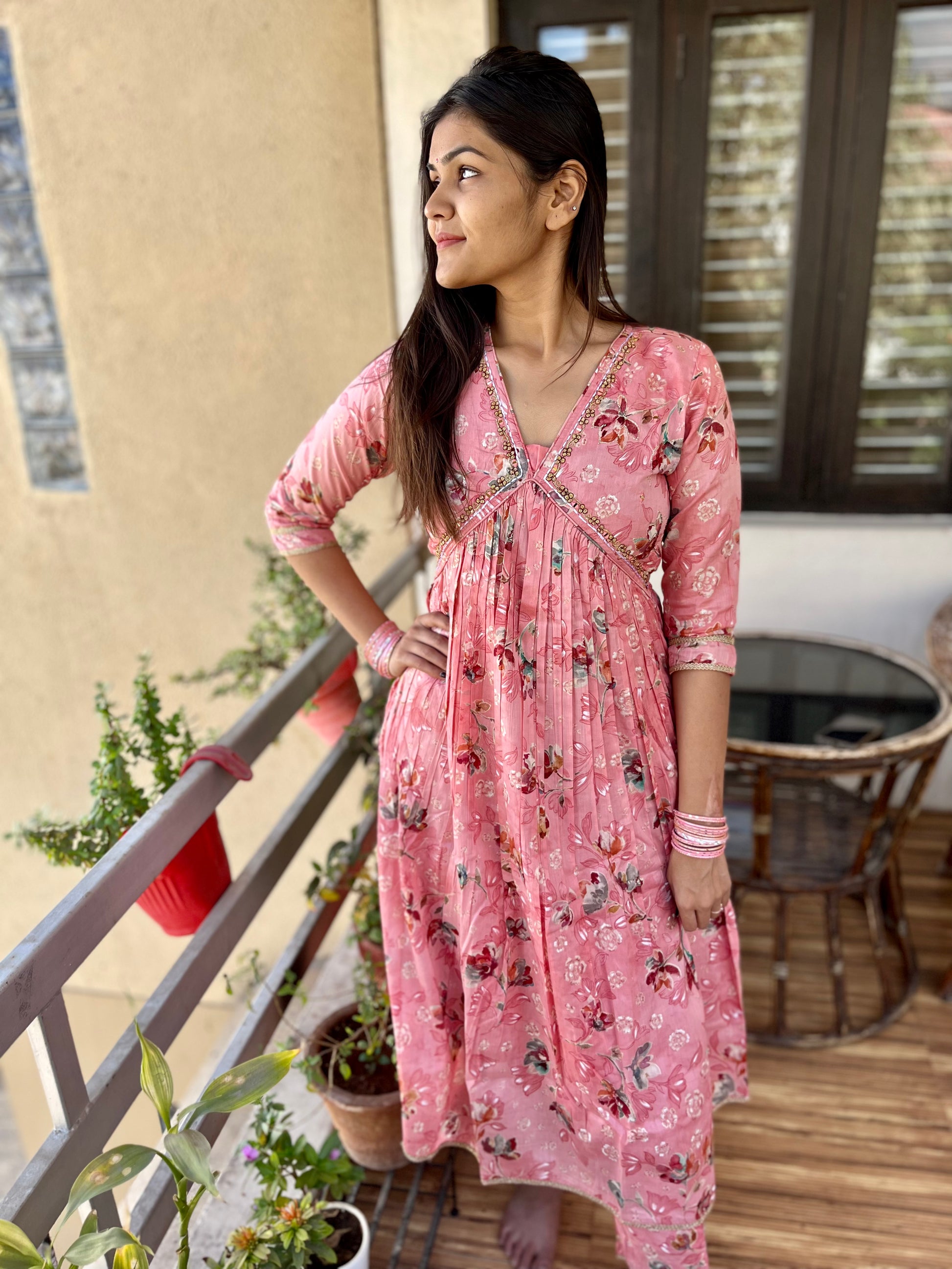 2 Piece Kurti Set- Peach