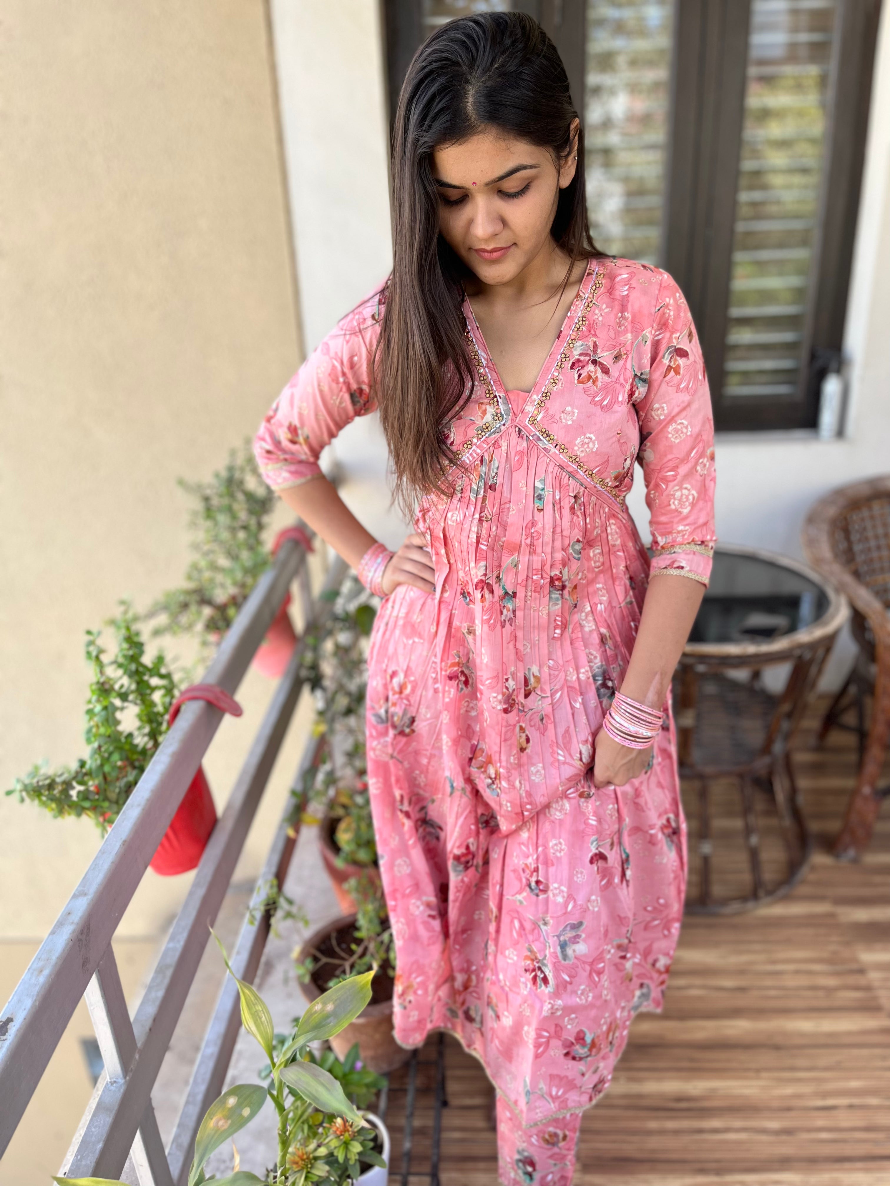 Image of 2 Piece Kurti Set- Peach