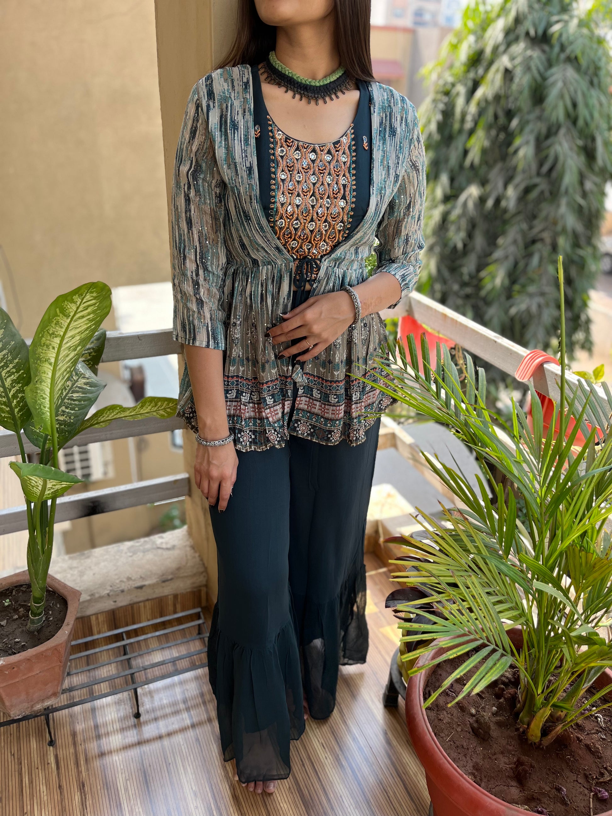 Flared Sharara Set - 3 Piece