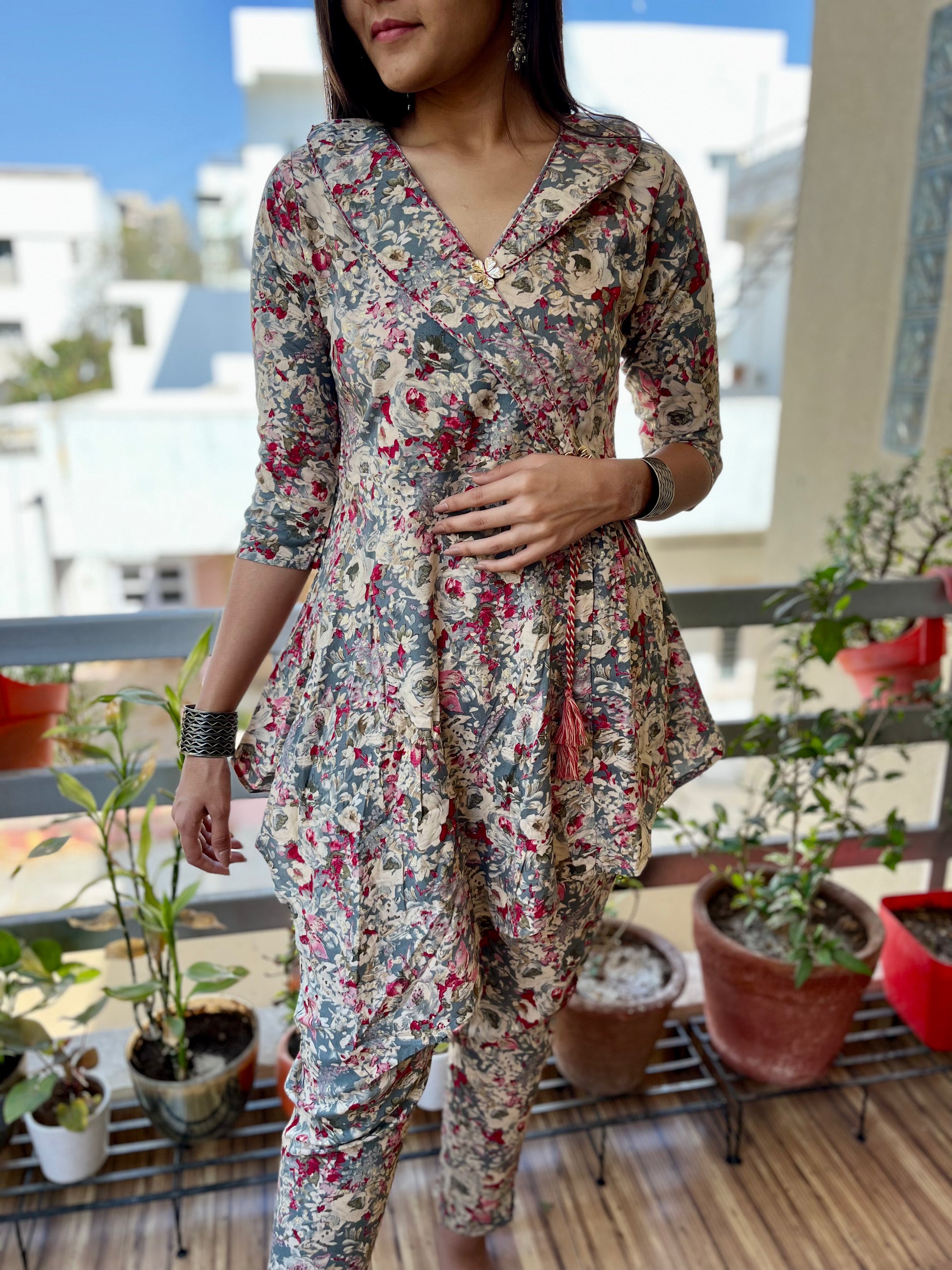 Flower Print Co-ord Set - White