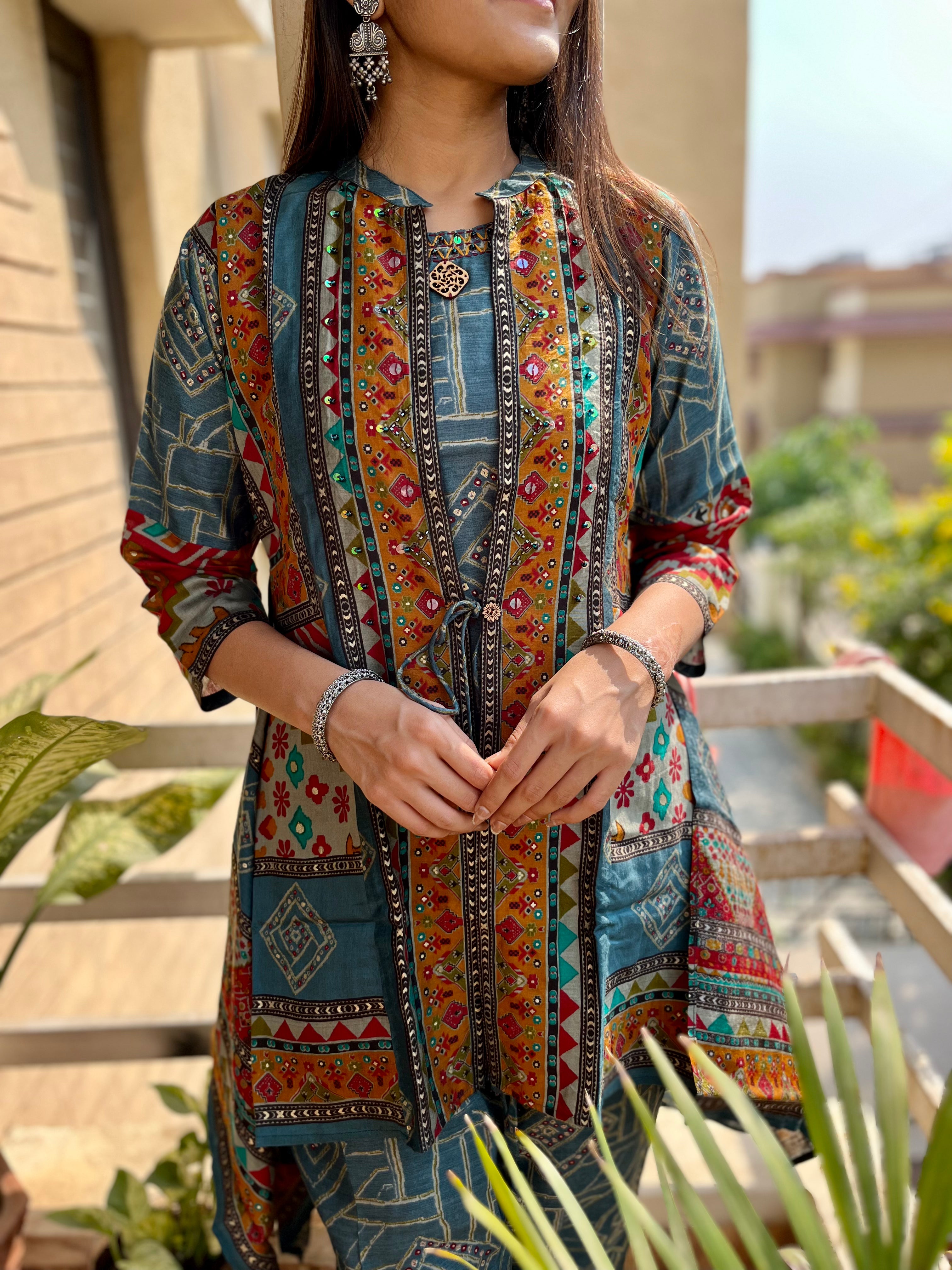 Image of Muslin With Work Coords - 3 Piece