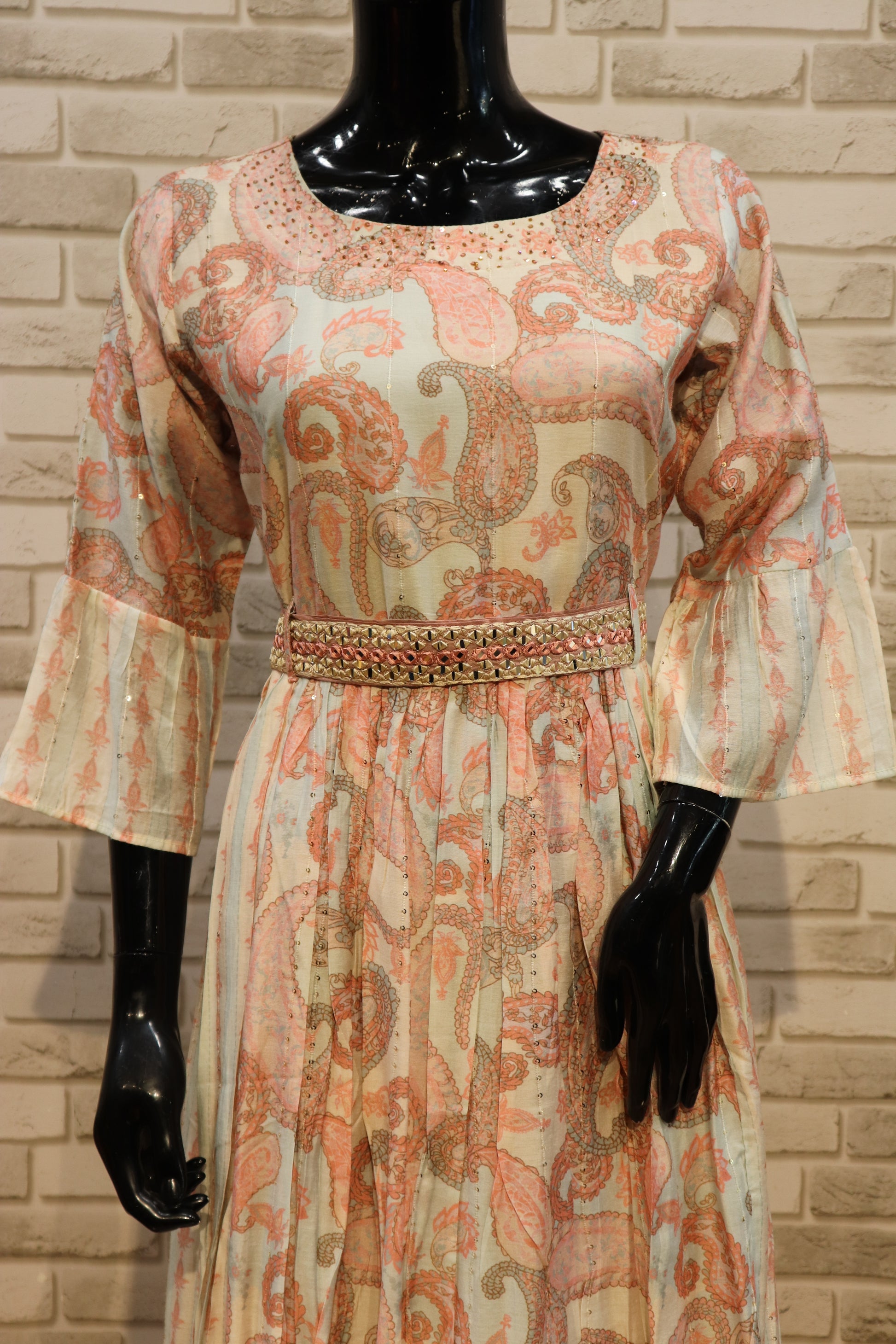Pure Muslin Gown Kurti- Crepe Pink