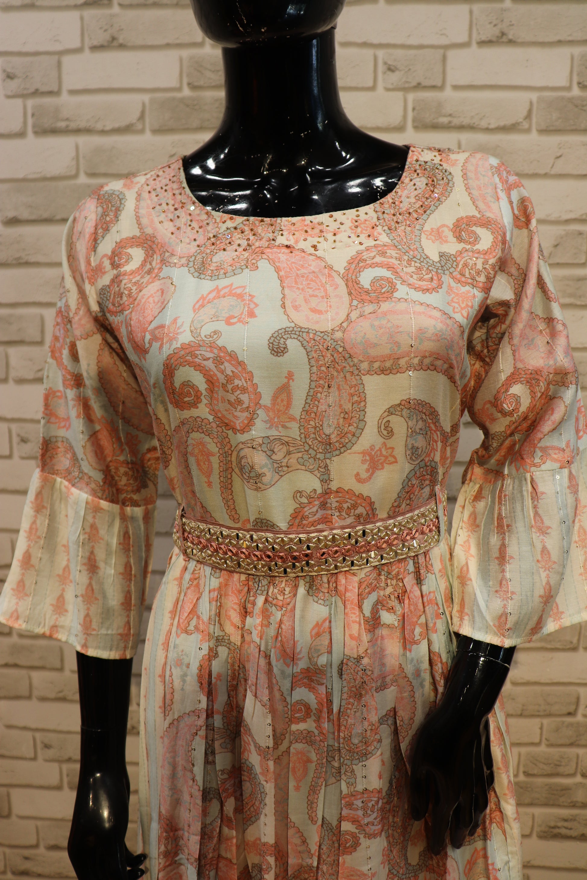 Pure Muslin Gown Kurti- Crepe Pink