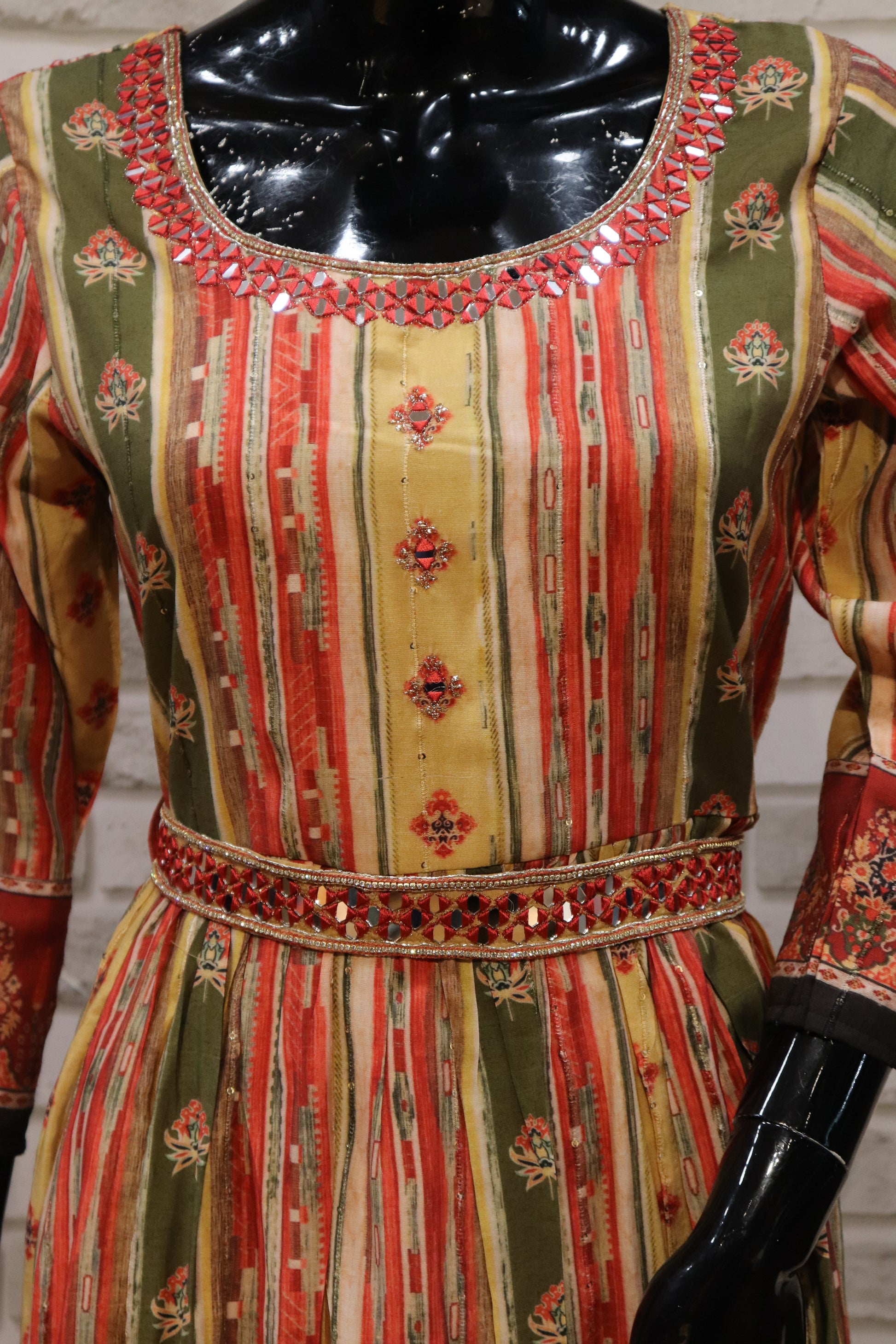 Pure Muslin With Handwork, Gown Kurti - Multi Color