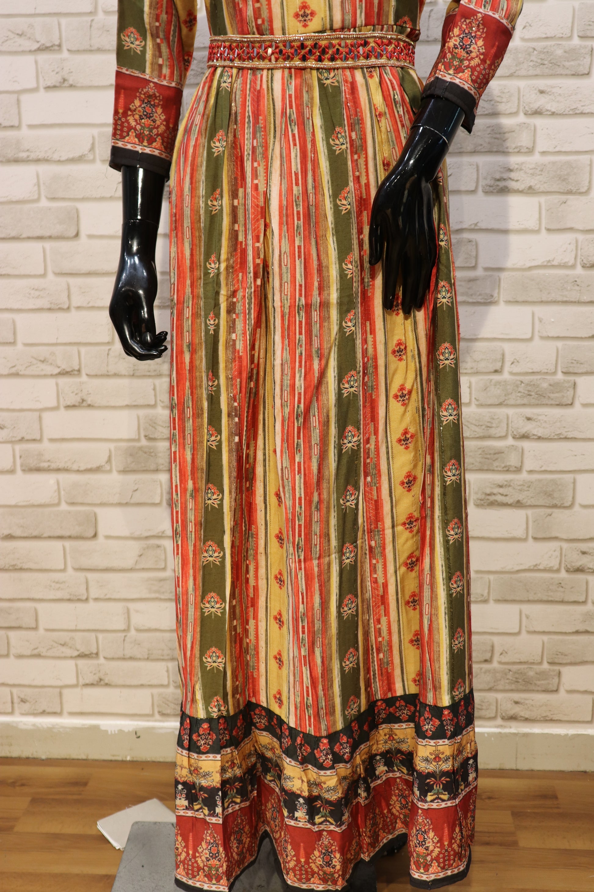 Pure Muslin With Handwork, Gown Kurti - Multi Color