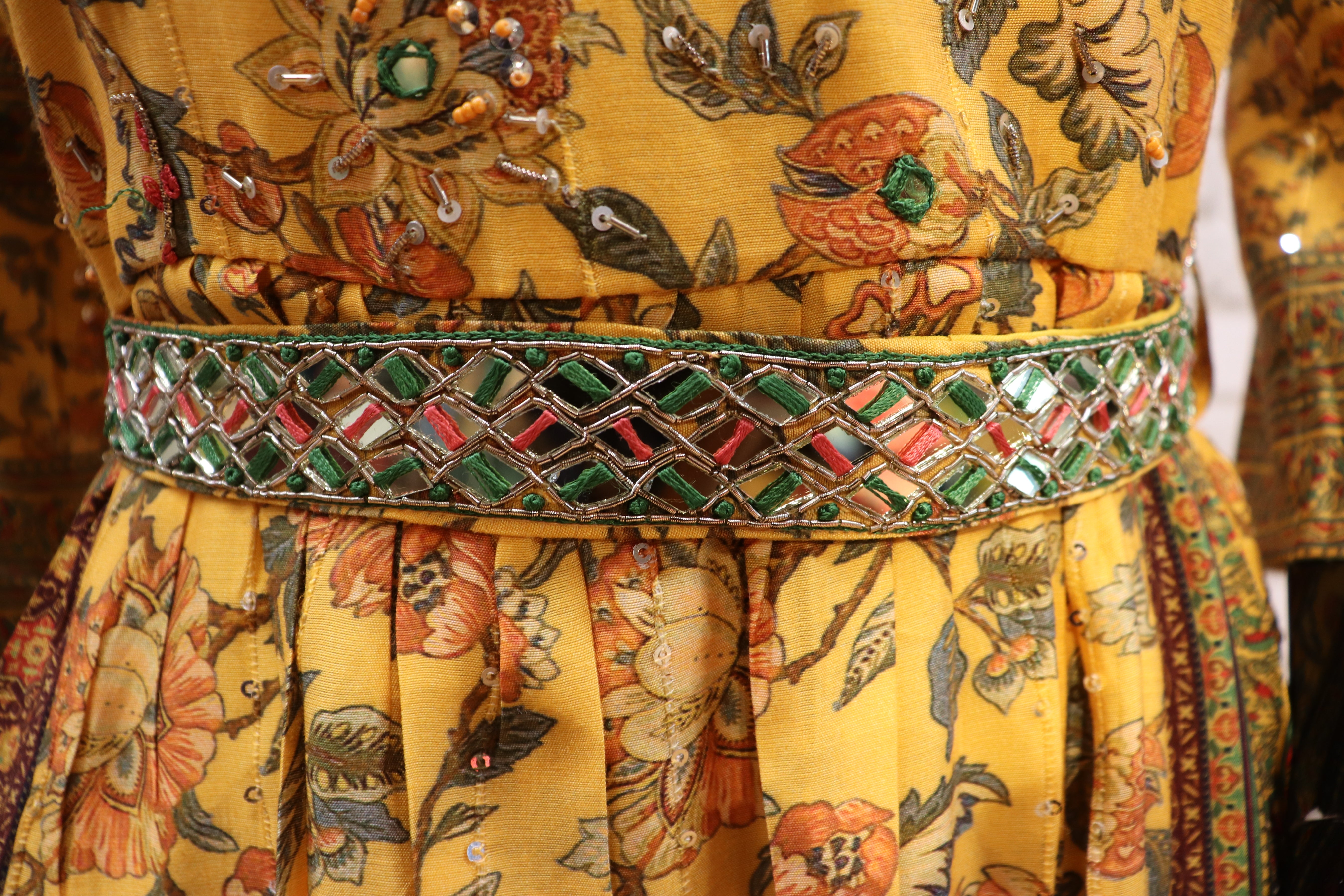 Image of Pure Muslin Chrome Yellow Gown- Kurti
