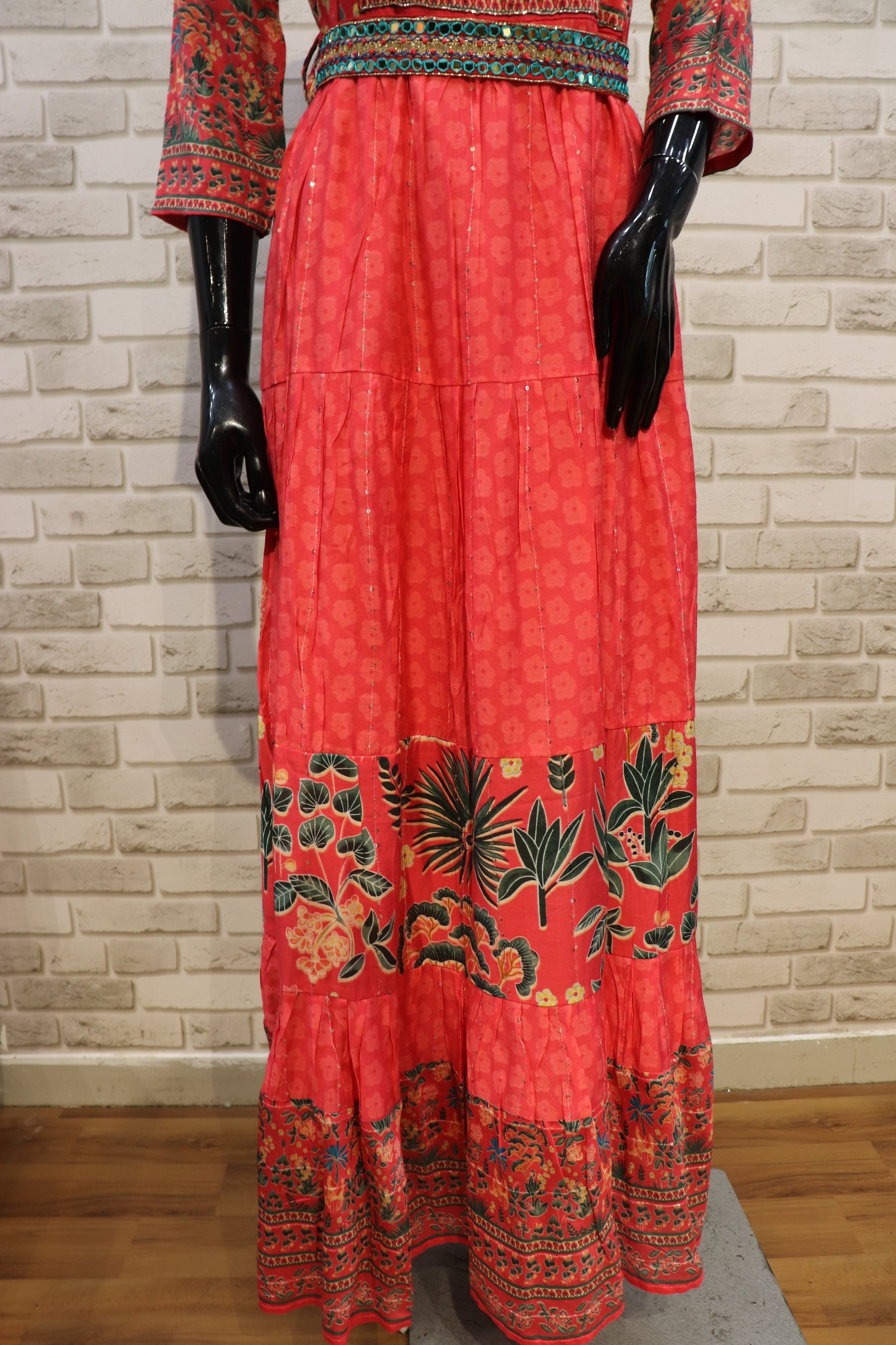 Pure Muslin Hot Pink Peach Gown- Kurti