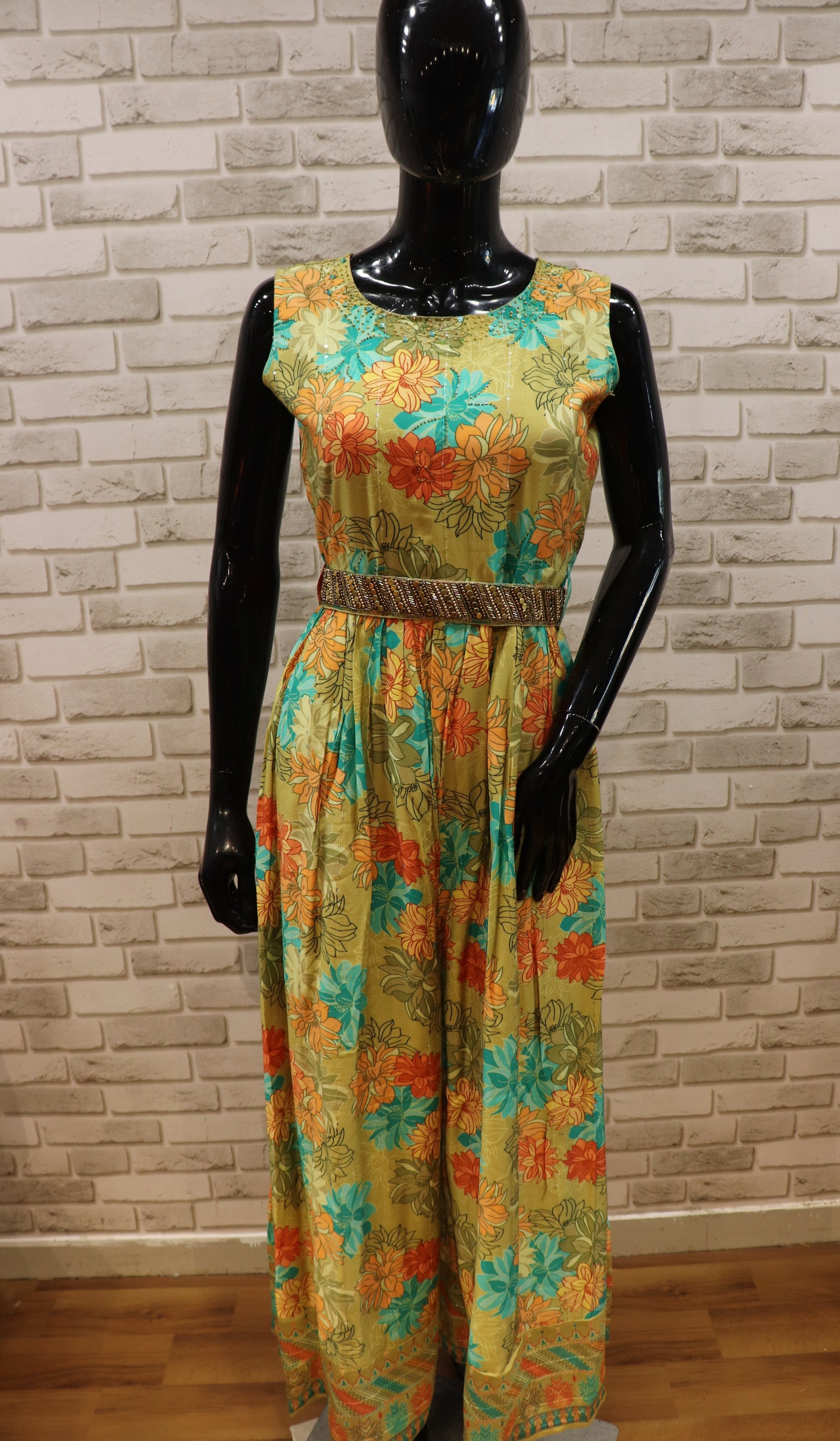 Pure Muslin Tetradic Color Jumpsuit