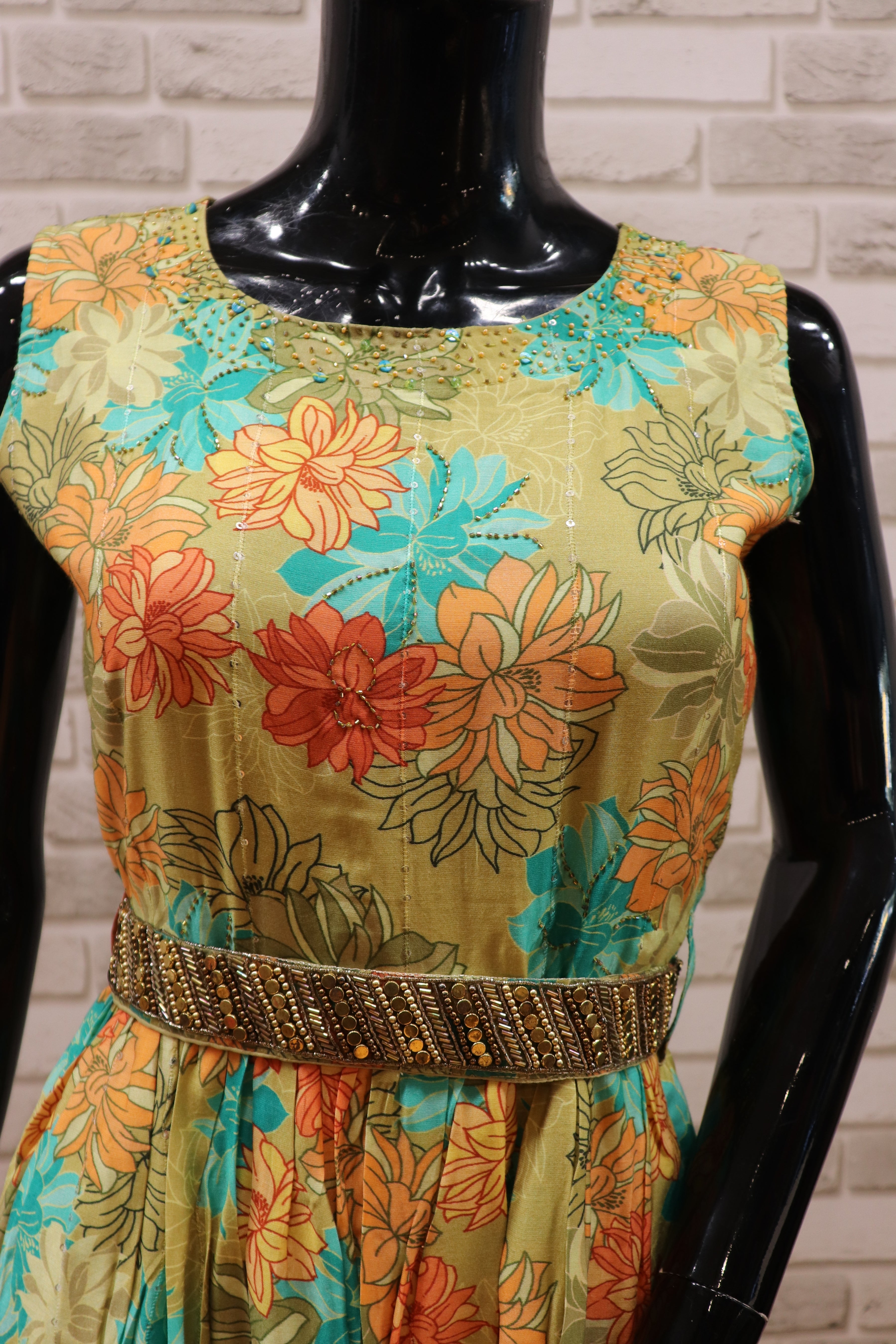 Image of Pure Muslin Tetradic Color Jumpsuit