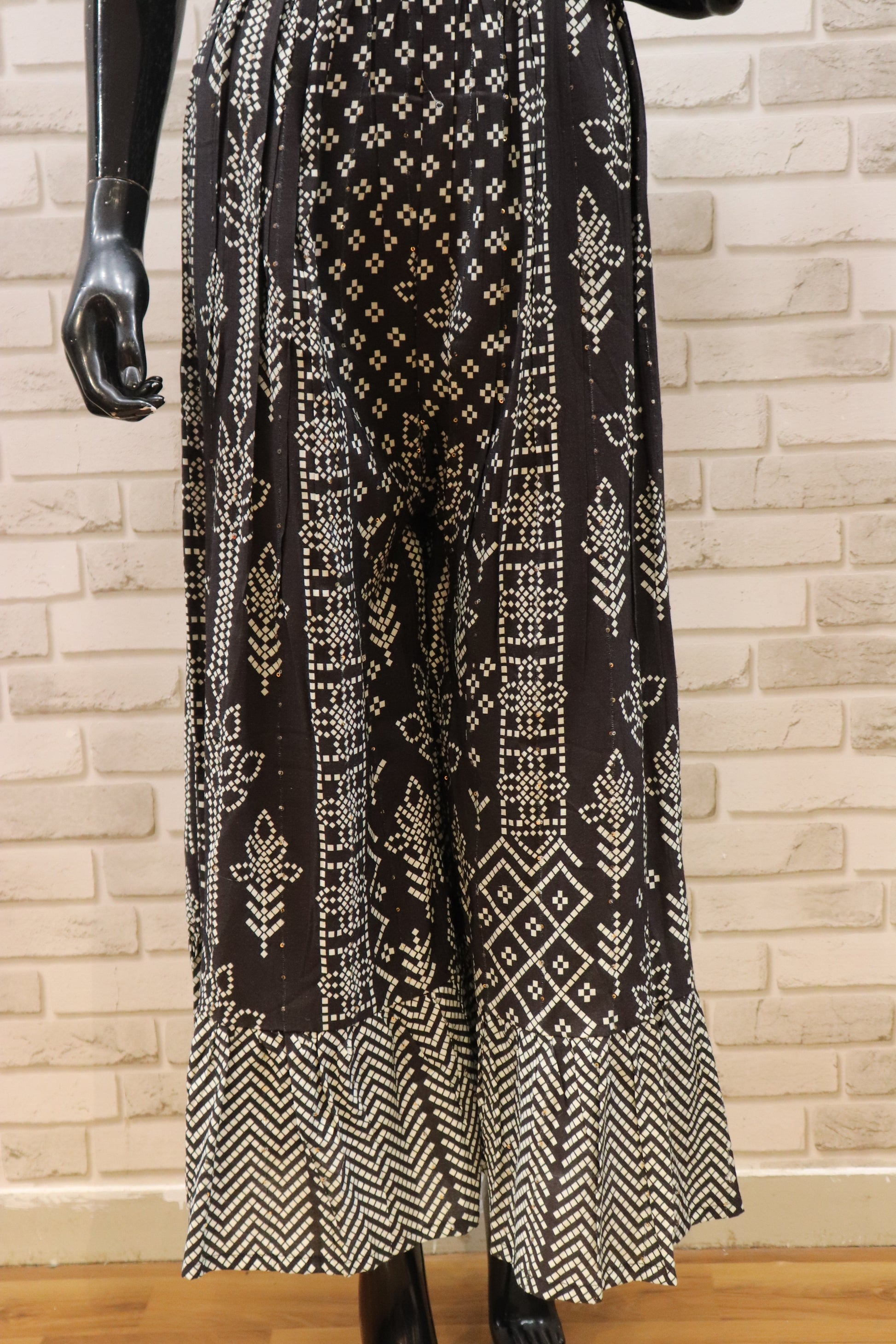 Pure Muslin Black Jumpsuit - with belt