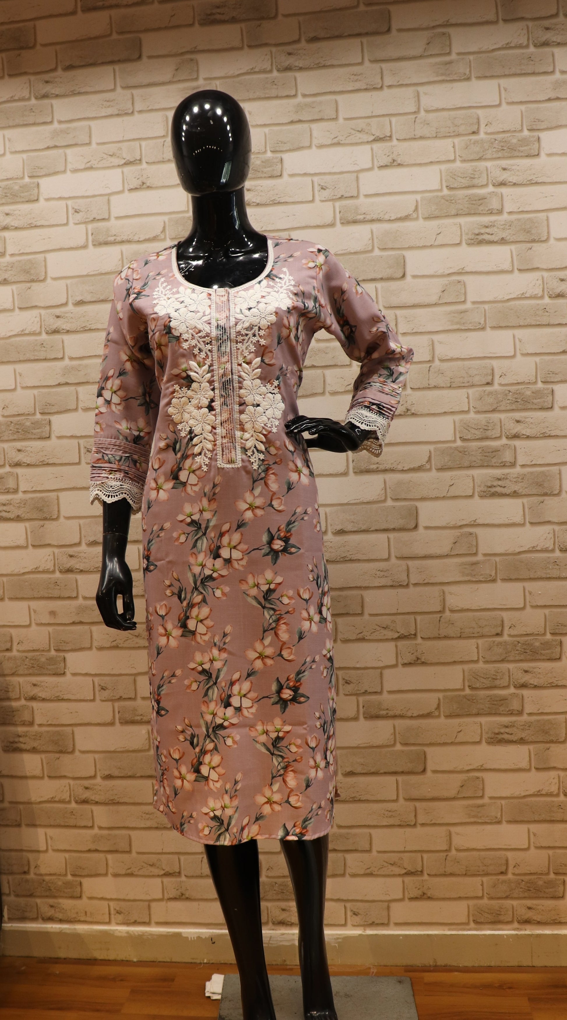 Pure Satin Rose Pink - Kurti