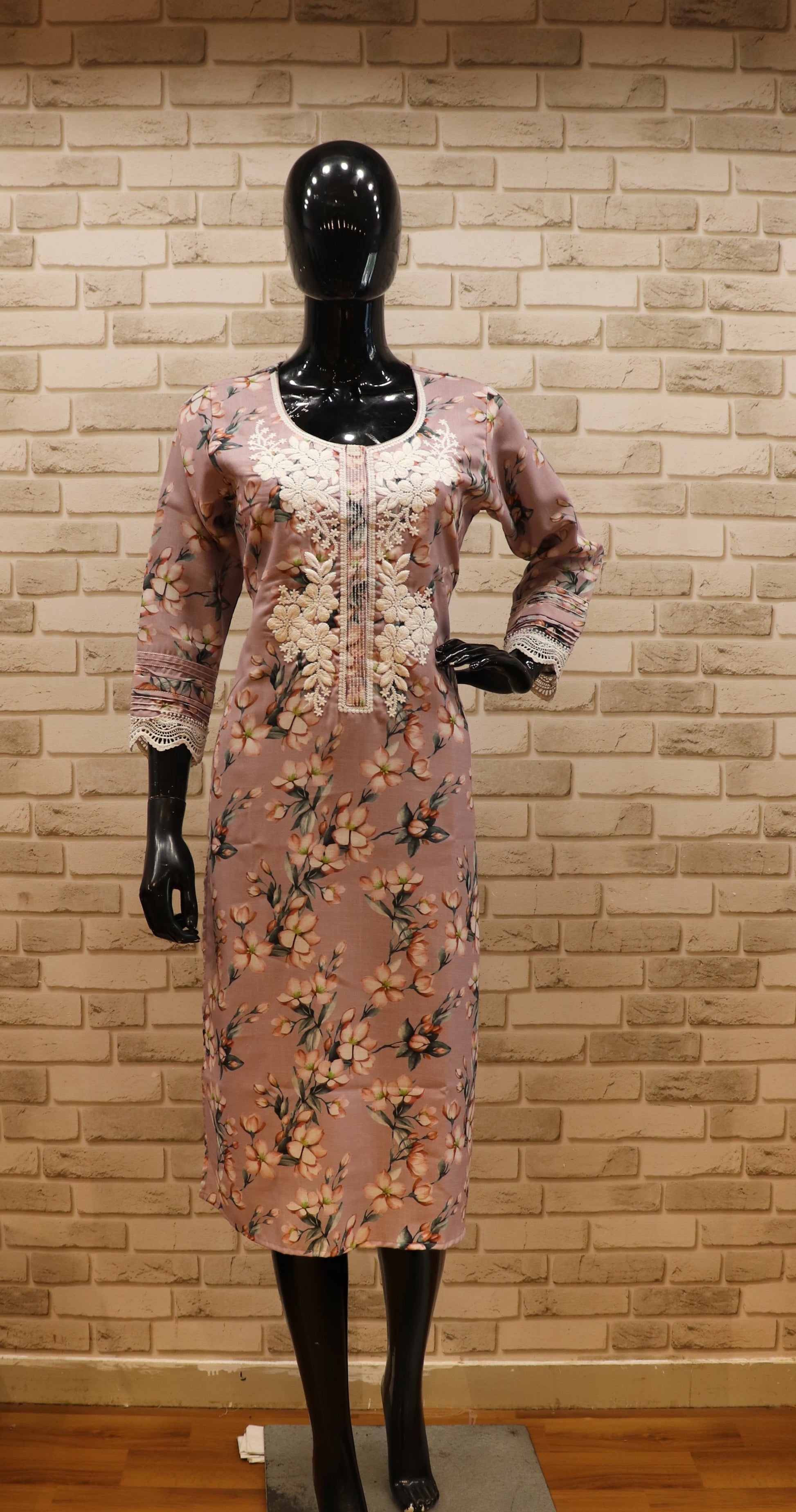 Pure Satin Rose Pink - Kurti